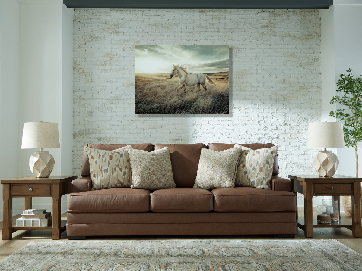 Prime Furniture - Ashley Furniture - VillaCourt Living Room - Ottoman / Caramel - 7490914