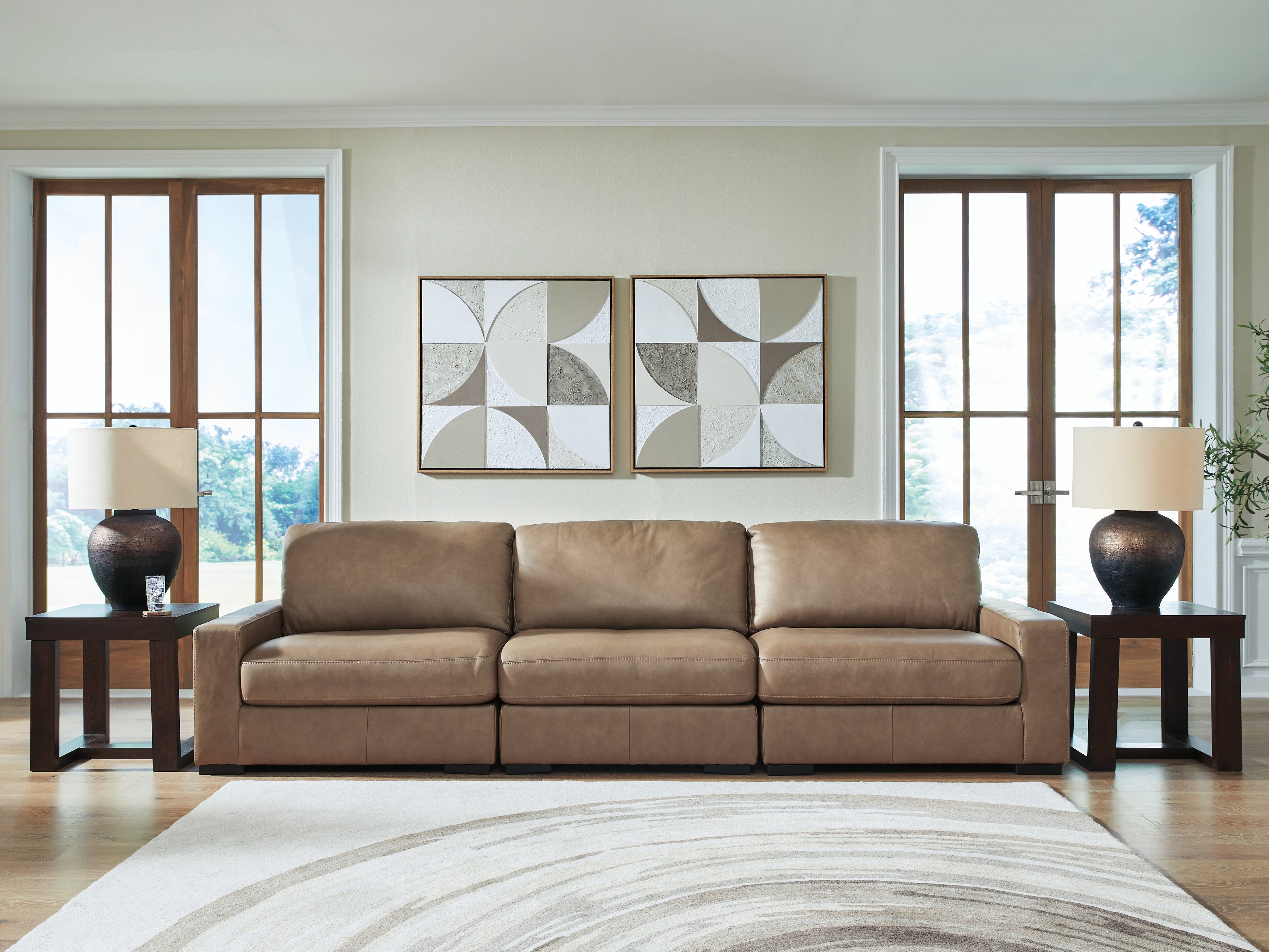 Prime Furniture - Ashley Furniture - Veronella Sectional - RAF 3-Piece Sectional Sofa / Sahara - 76106S2