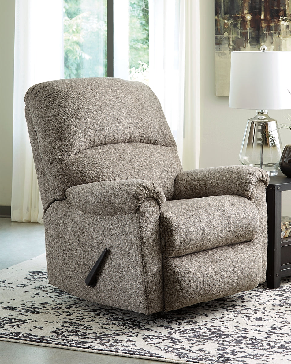 Prime Furniture - Ashley Furniture - Ballinasloe Living Room - Rocker Recliner / Platinum - 8070225
