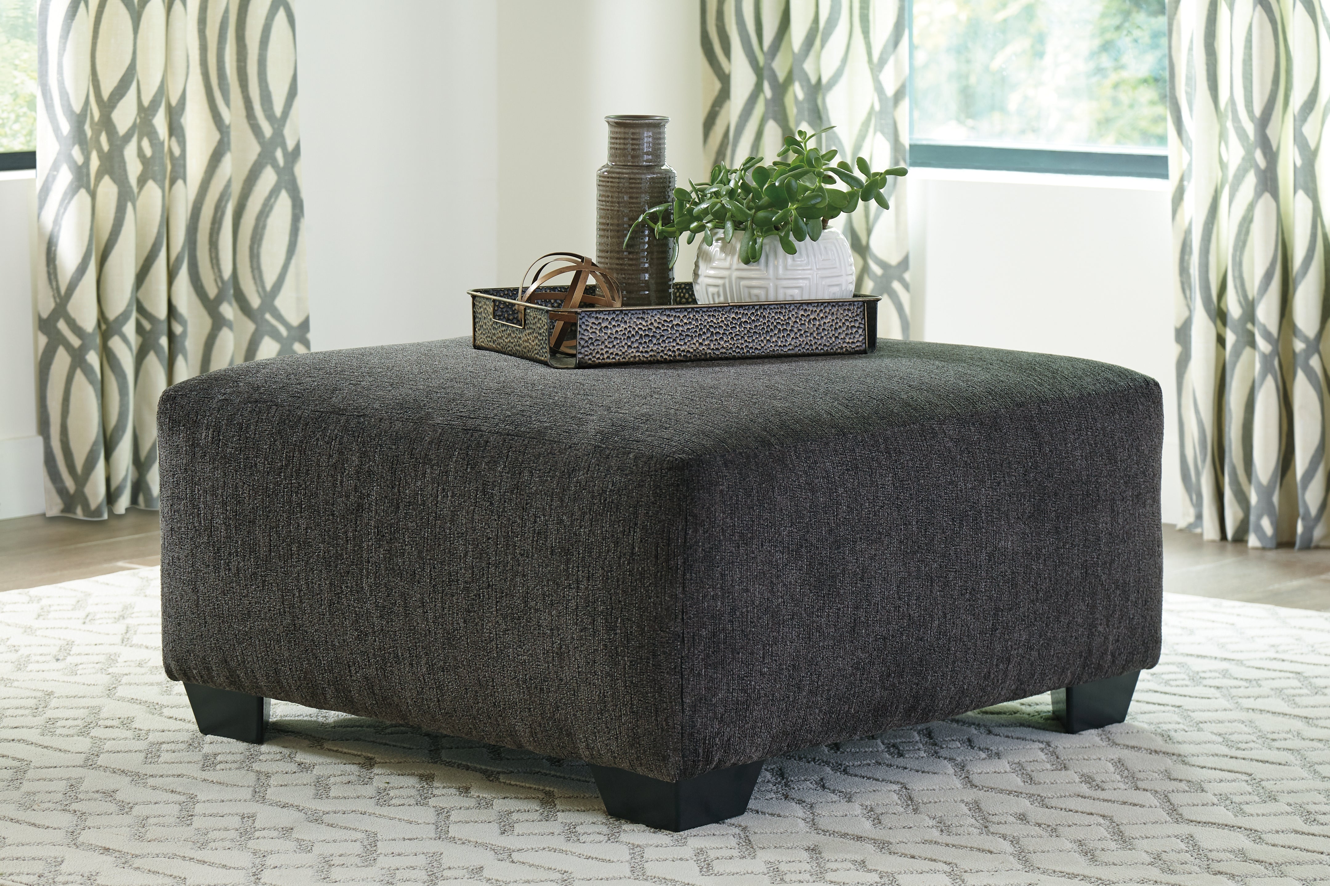 Prime Furniture - Ashley Furniture - Ballinasloe Living Room - Oversized Accent Ottoman / Smoke - 8070308