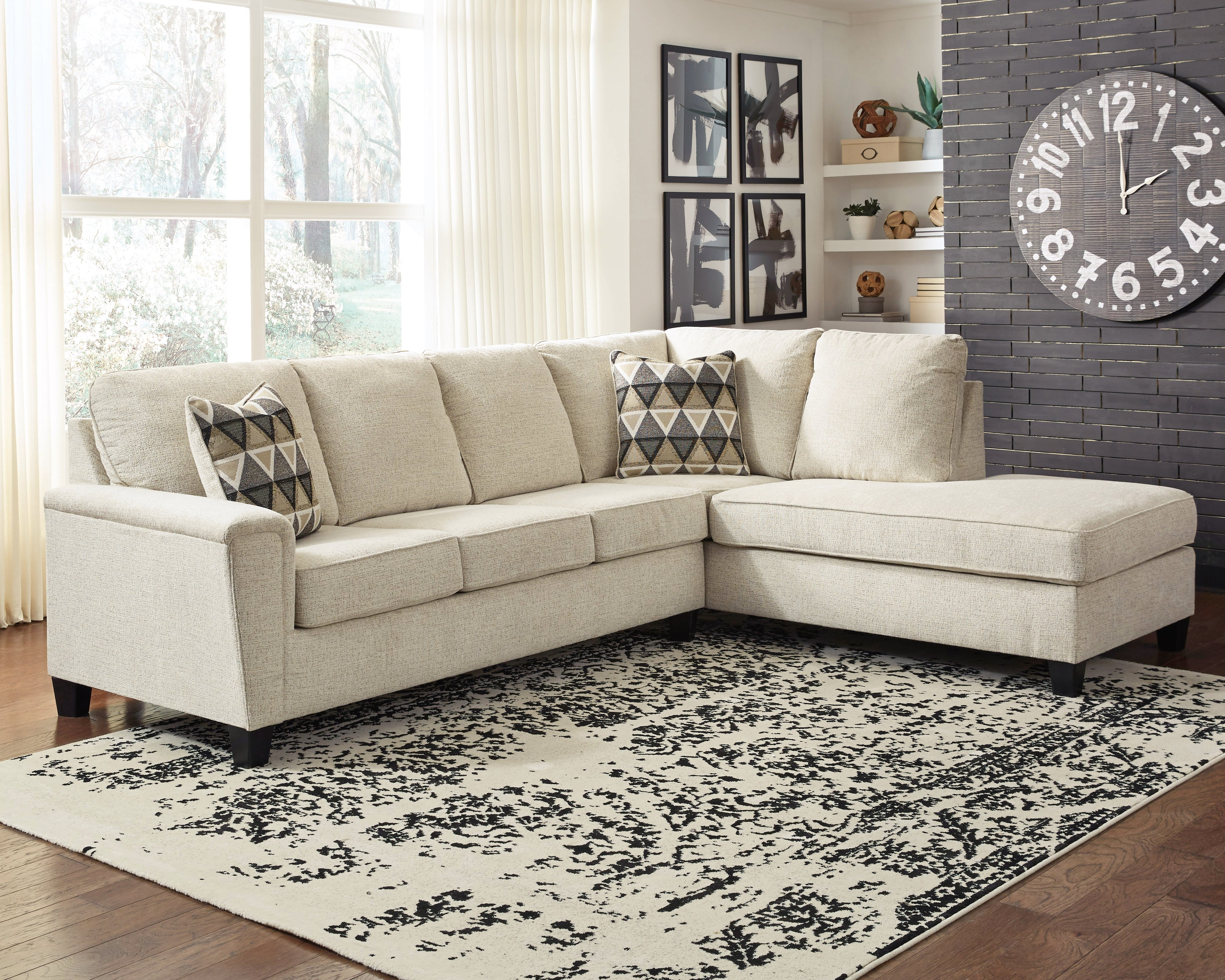 Prime Furniture - Ashley Furniture - Abinger Sectional - LAF 2-Piece Sectional with Chaise / Natural - 83904S2