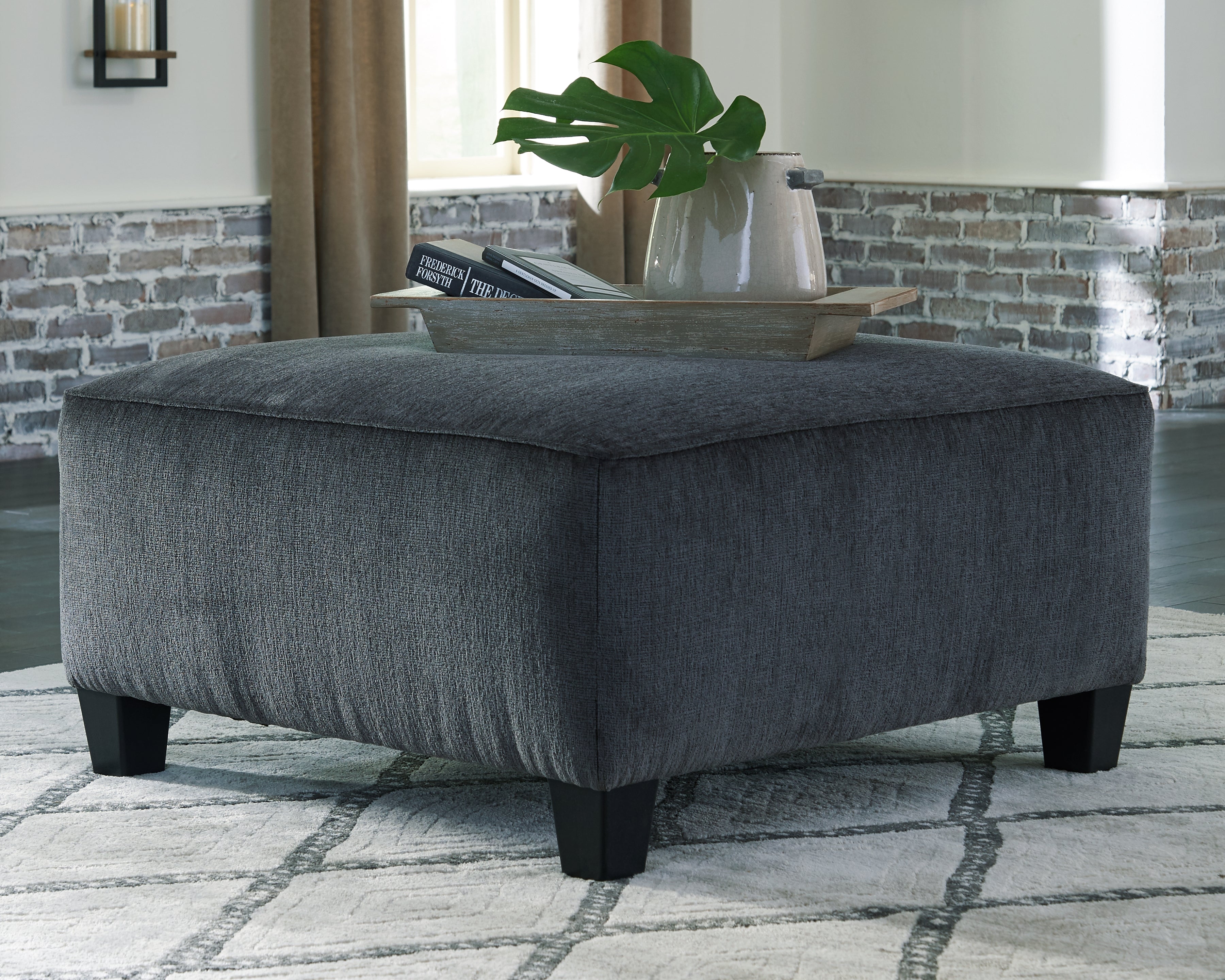 Prime Furniture - Ashley Furniture - Abinger Living Room - Oversized Accent Ottoman / Smoke - 8390508