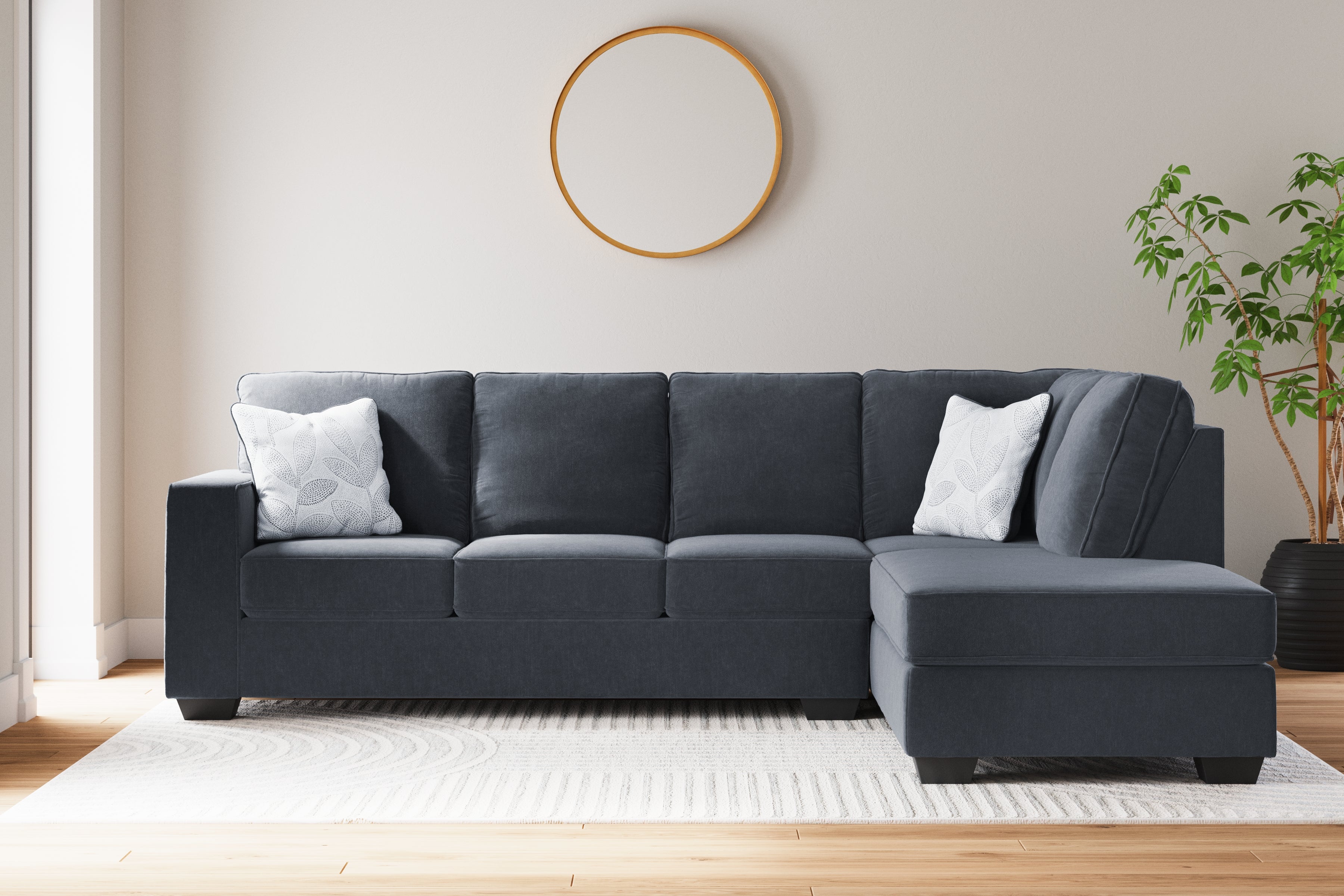 Prime Furniture - Ashley Furniture - Altari Sectional - LAF 2-Piece Sectional with Chaise / Slate - 87213S2