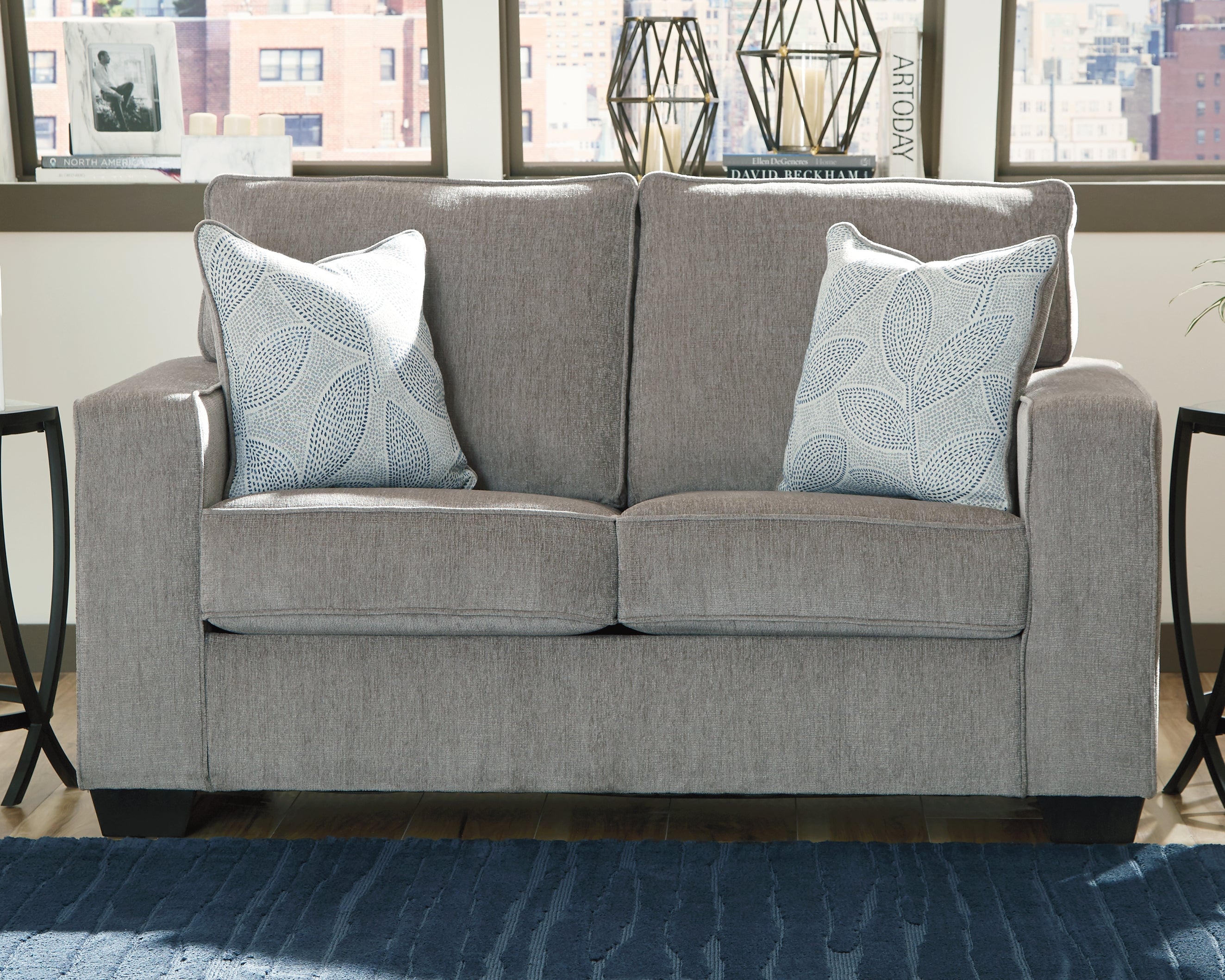 Prime Furniture - Ashley Furniture - Altari Living Room - Loveseat / Alloy - 8721435