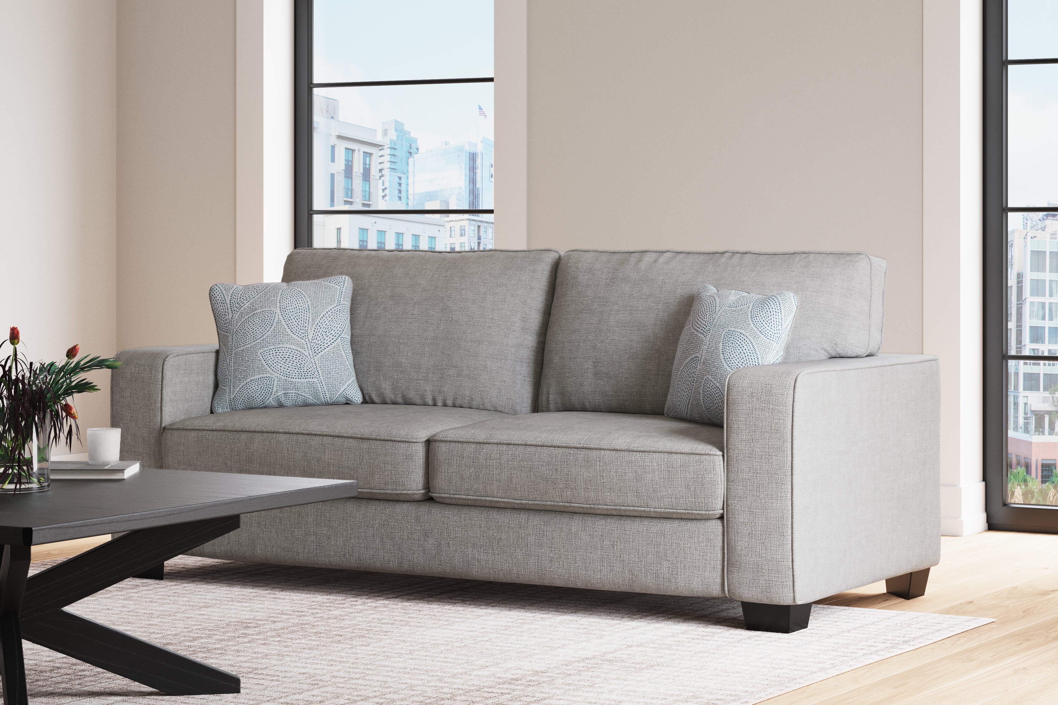 Prime Furniture - Ashley Furniture - Altari Living Room - Sofa / Alloy - 8721438