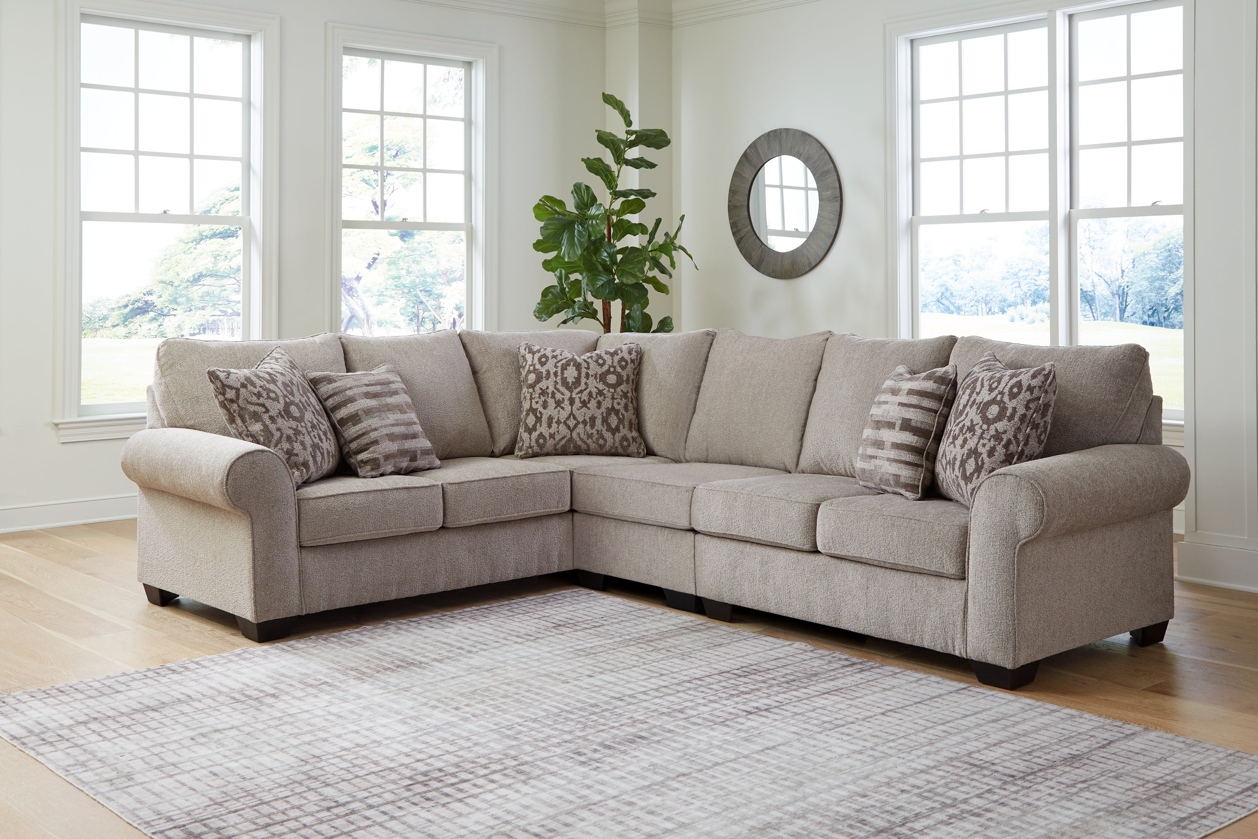 Prime Furniture - Ashley Furniture - Claireah Sectional - LAF 3-Piece Sectional / Umber - 90603S3