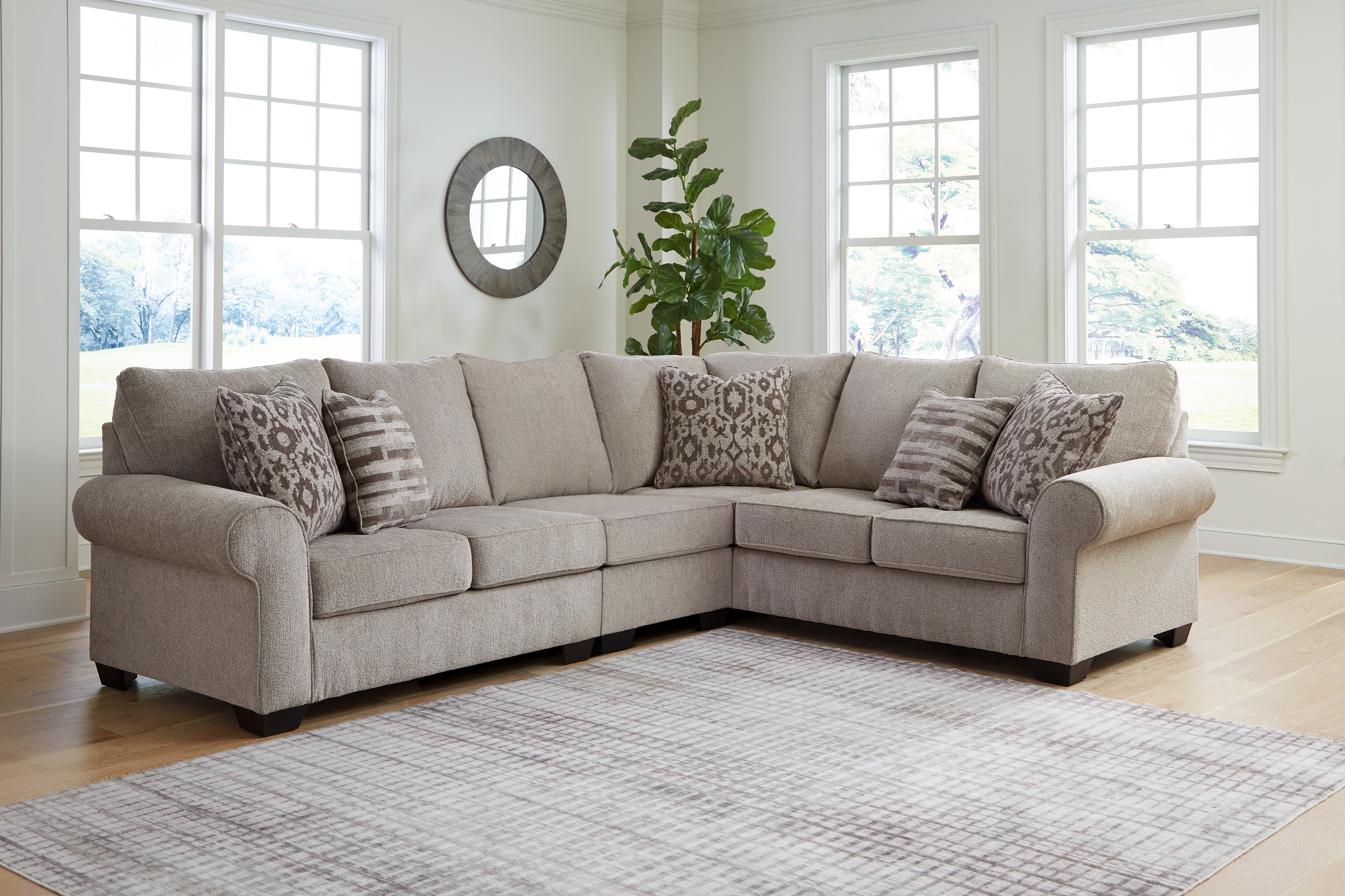 Prime Furniture - Ashley Furniture - Claireah Sectional - RAF 3-Piece Sectional / Umber - 90603S4