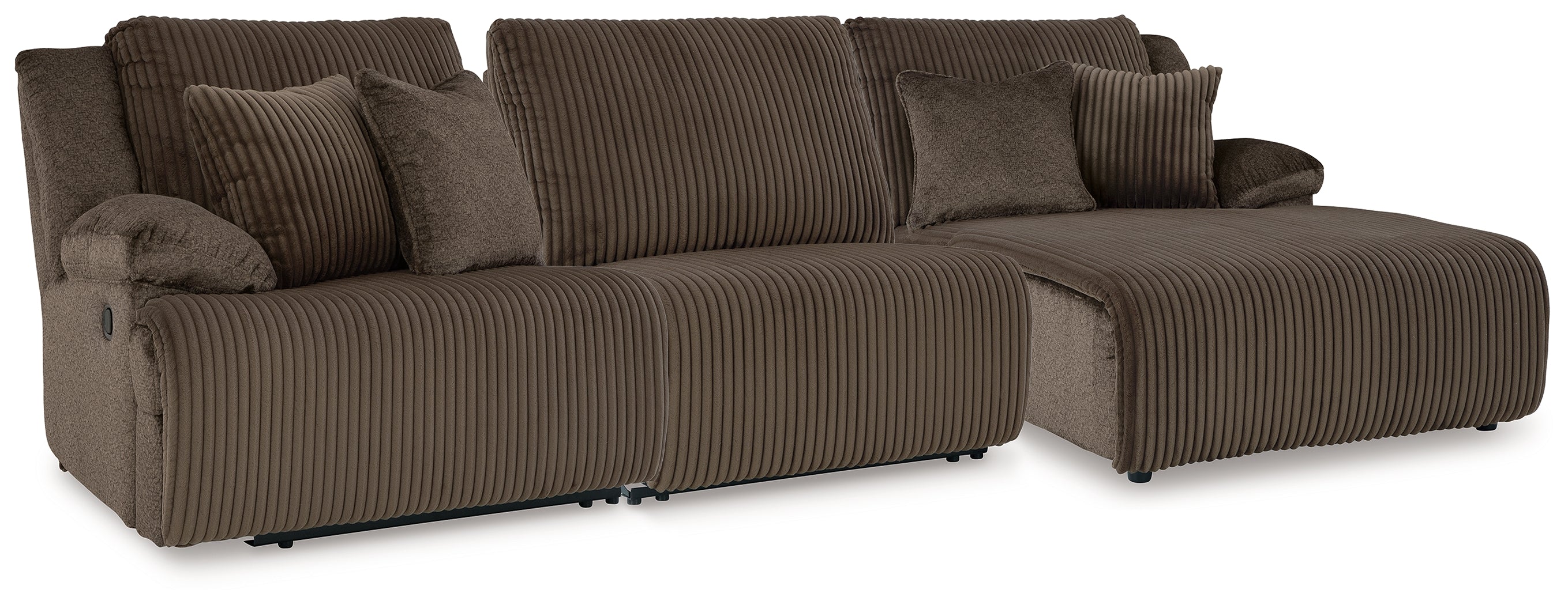 Prime Furniture - Ashley Furniture - Top Tier Sectional - 3-Piece Sofa Chaise Sectional / Chocolate - 92705S10