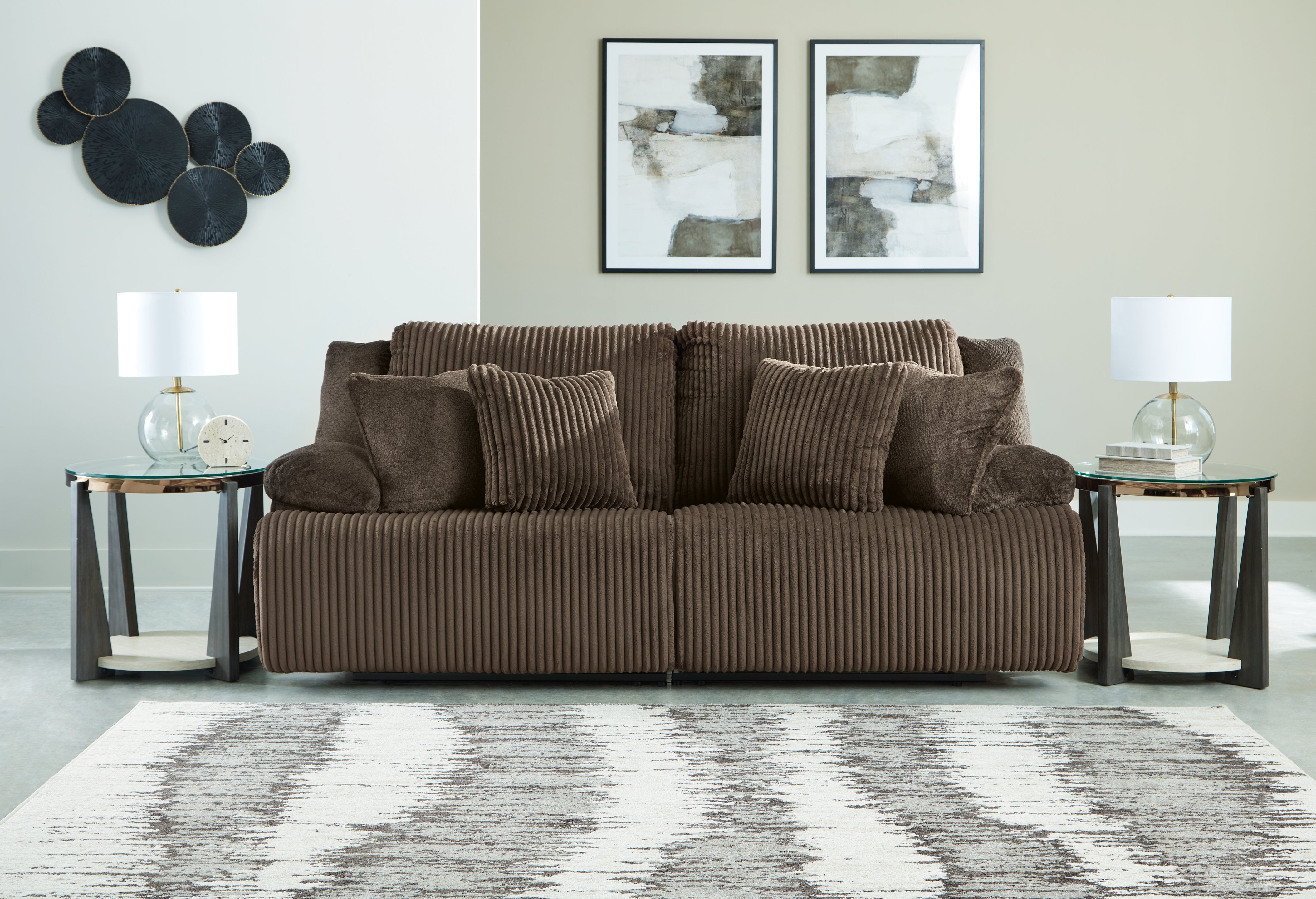 Prime Furniture - Ashley Furniture - Top Tier Sectional - 2-Piece Sectional Loveseat / Chocolate - 92705S9
