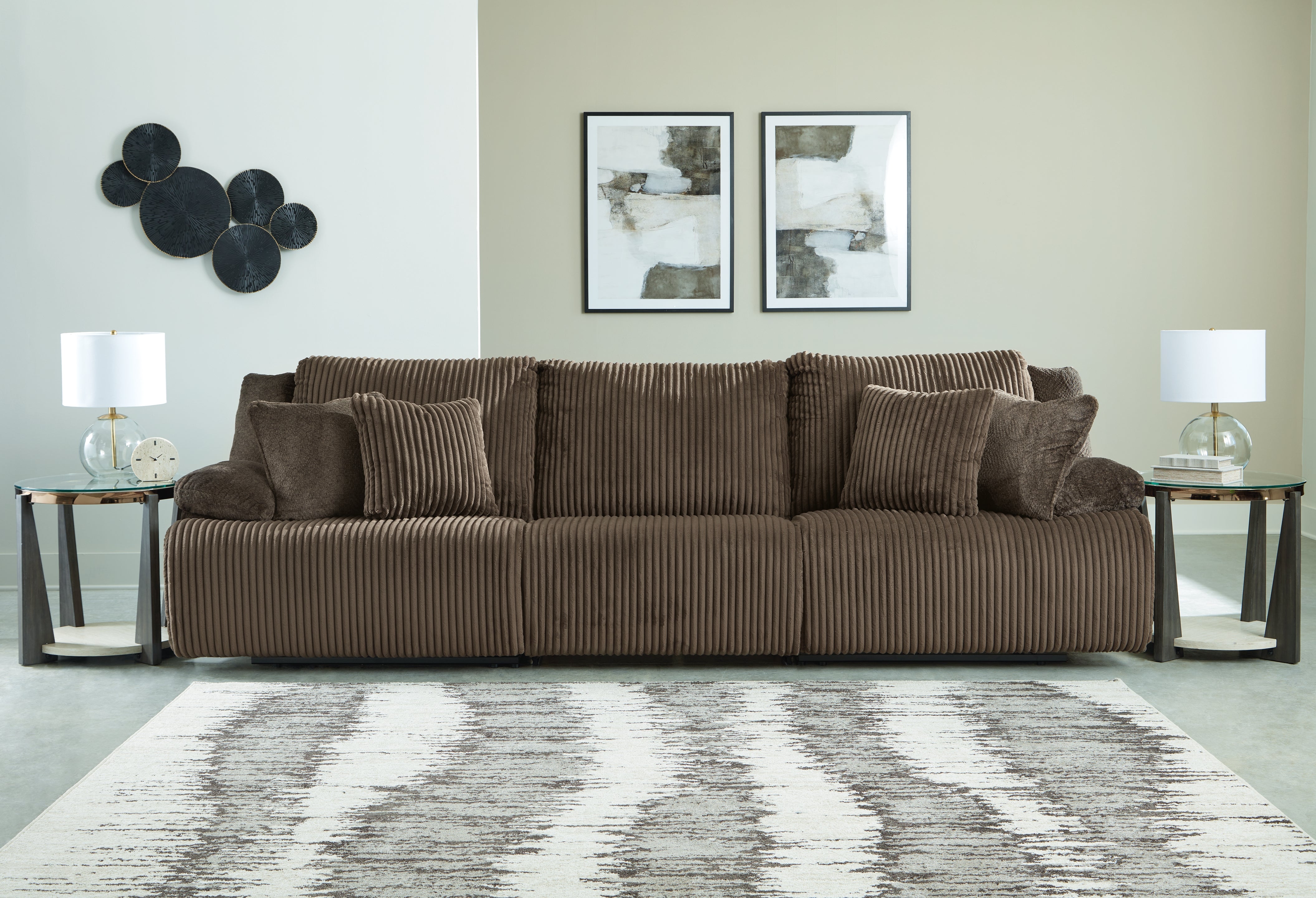 Prime Furniture - Ashley Furniture - Top Tier Sectional - 3-Piece Sectional Sofa / Chocolate - 92705S8