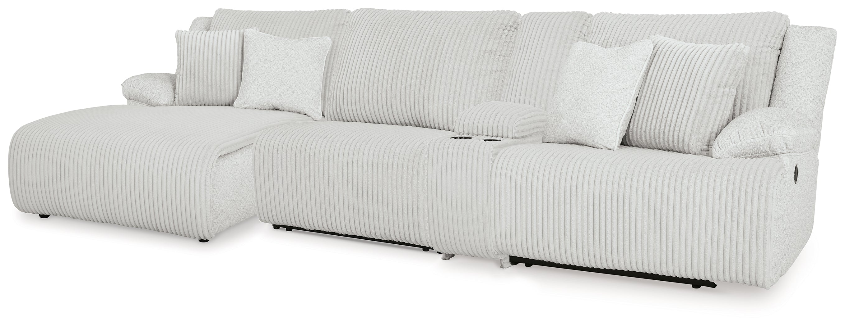 Prime Furniture - Ashley Furniture - Top Tier Sectional - 4-Piece Reclining Sectional with Chaise / Alloy - 92706S12