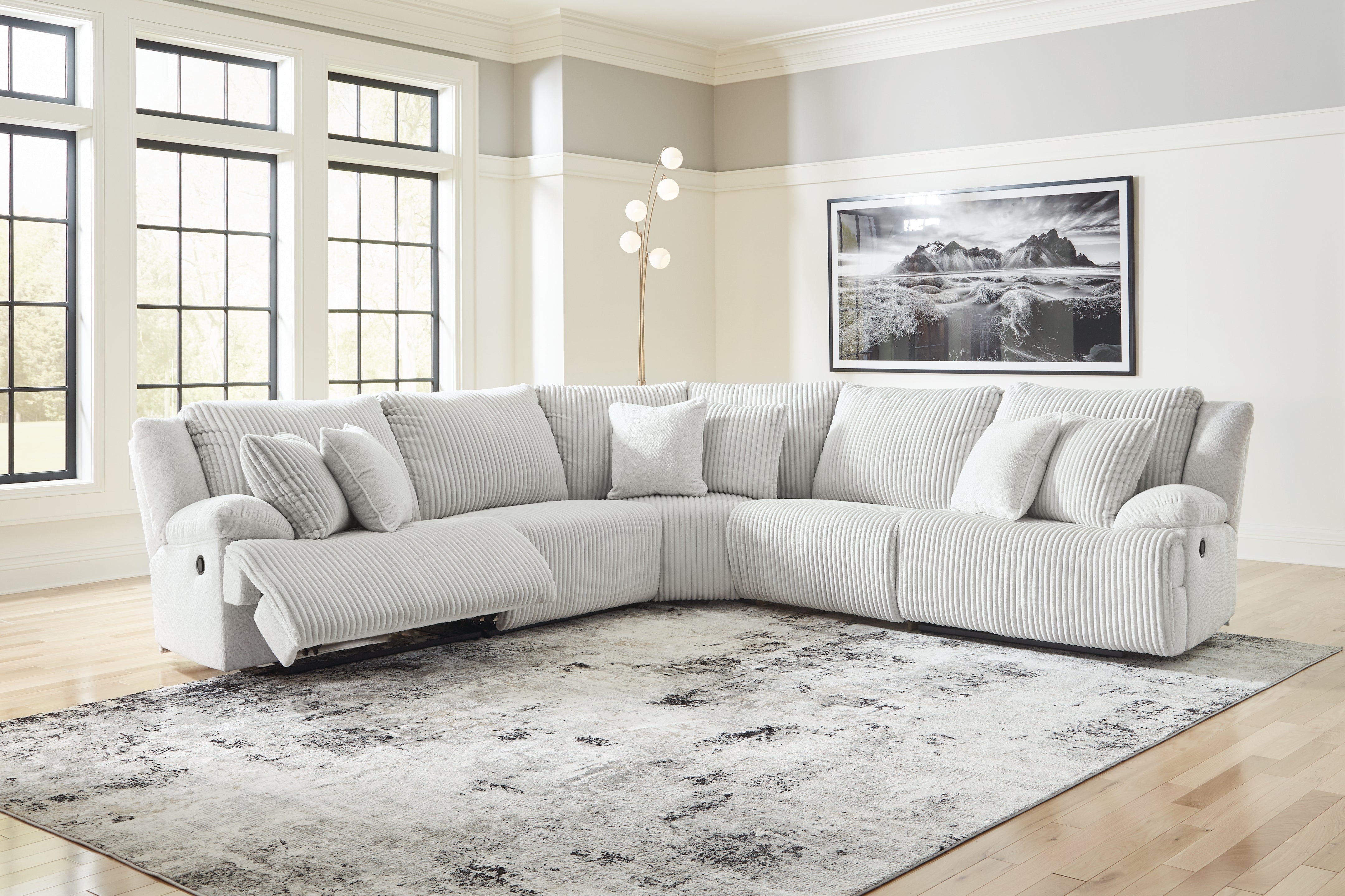 Prime Furniture - Ashley Furniture - Top Tier Sectional - 5-Piece Reclining Sectional / Alloy - 92706S3