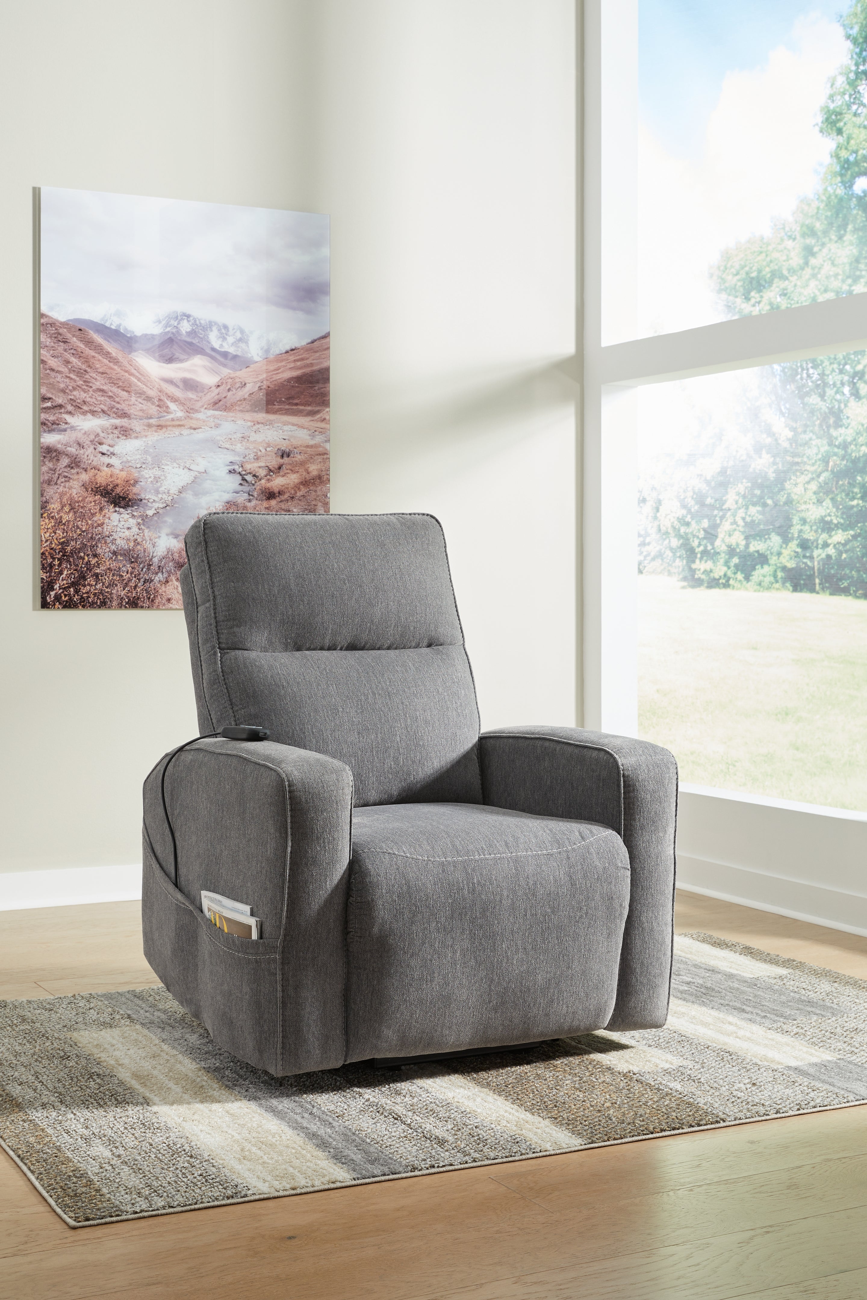 Prime Furniture - Ashley Furniture - Starganza Living Room - Power Lift Recliner / Gray - 9370412