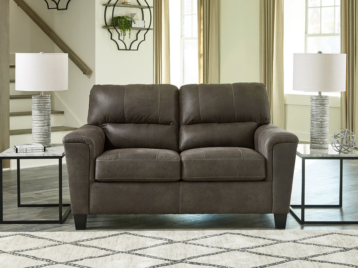 Prime Furniture - Ashley Furniture - Navi Living Room - Loveseat / Smoke - 9400235
