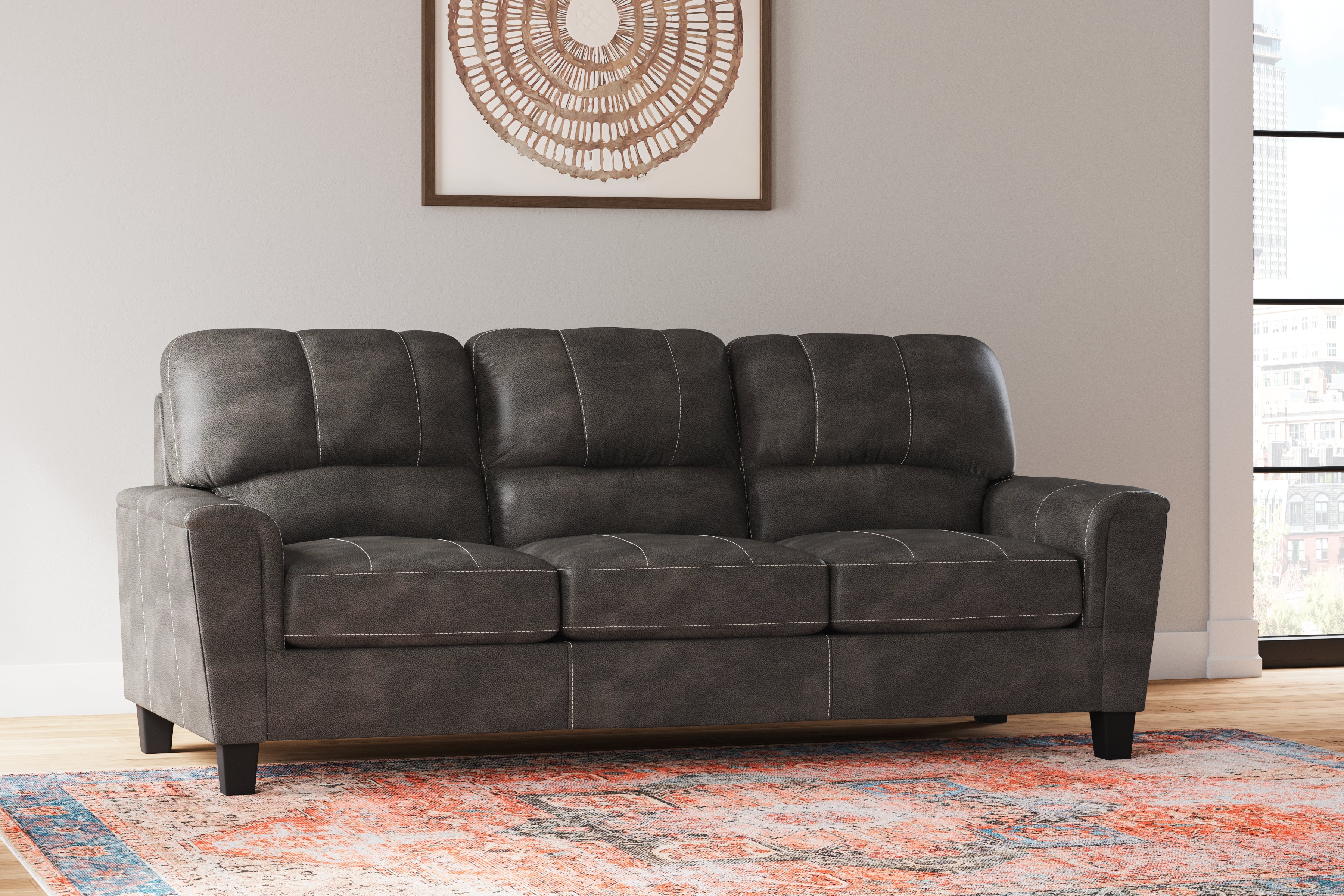 Prime Furniture - Ashley Furniture - Navi Living Room - Sofa / Smoke - 9400238
