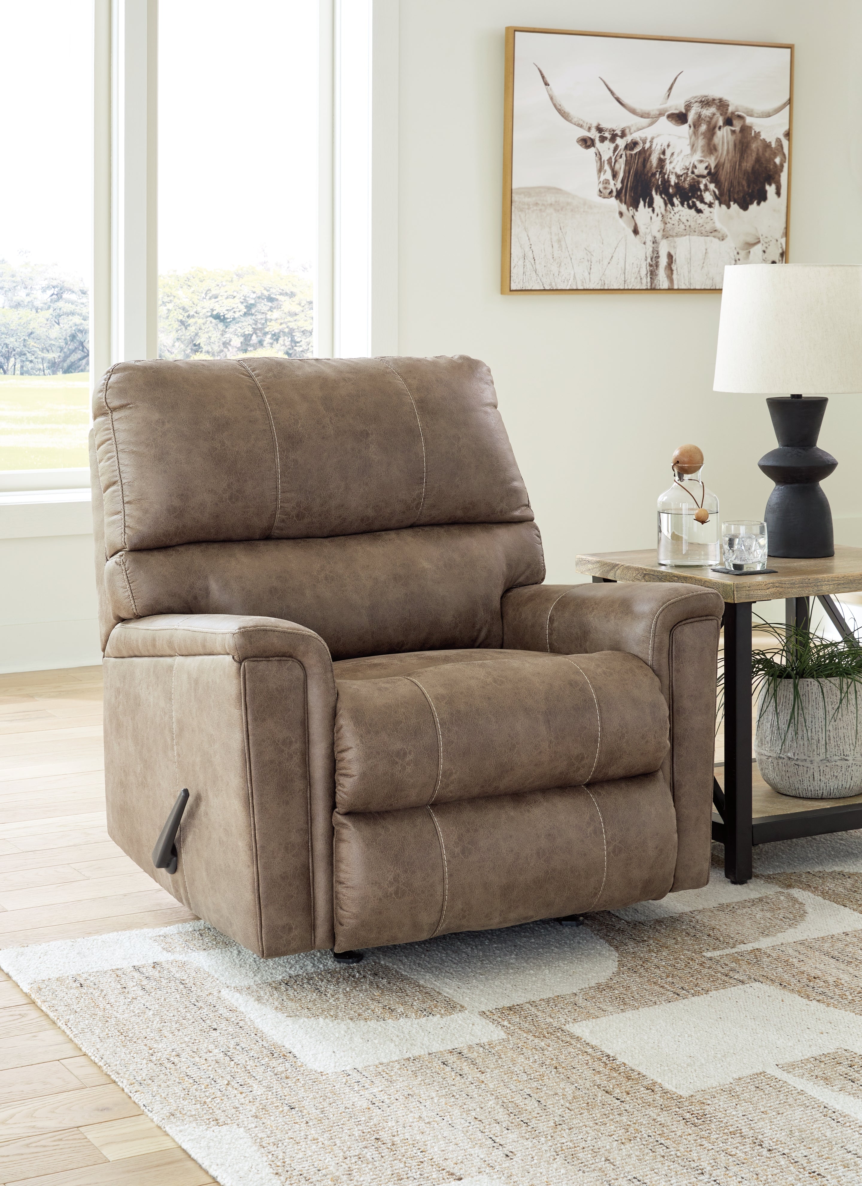 Prime Furniture - Ashley Furniture - Navi Living Room - Rocker Recliner / Fossil - 9400425