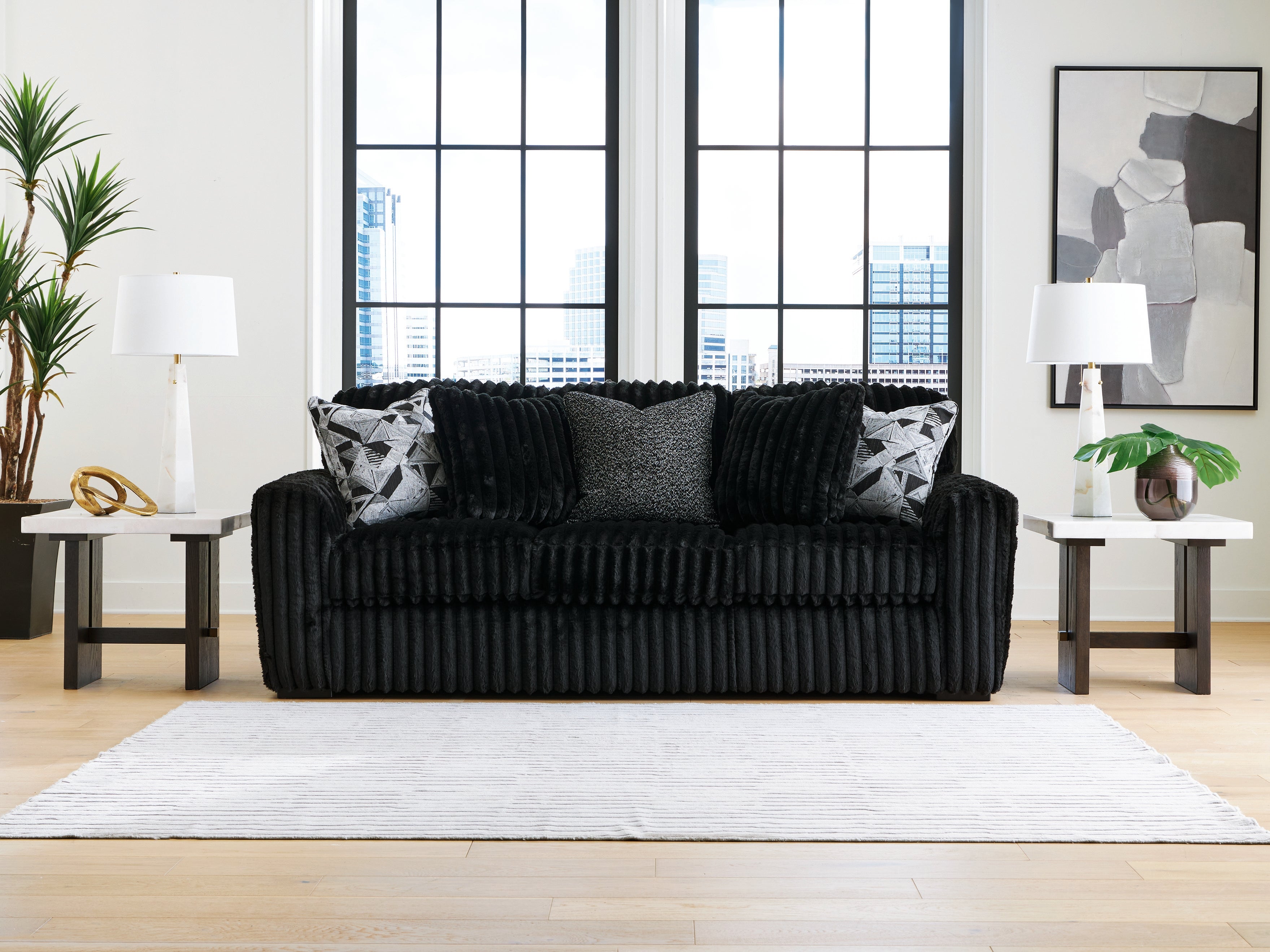 Prime Furniture - Ashley Furniture - Midnight-Madness Living Room - Sofa / Onyx - 9810338