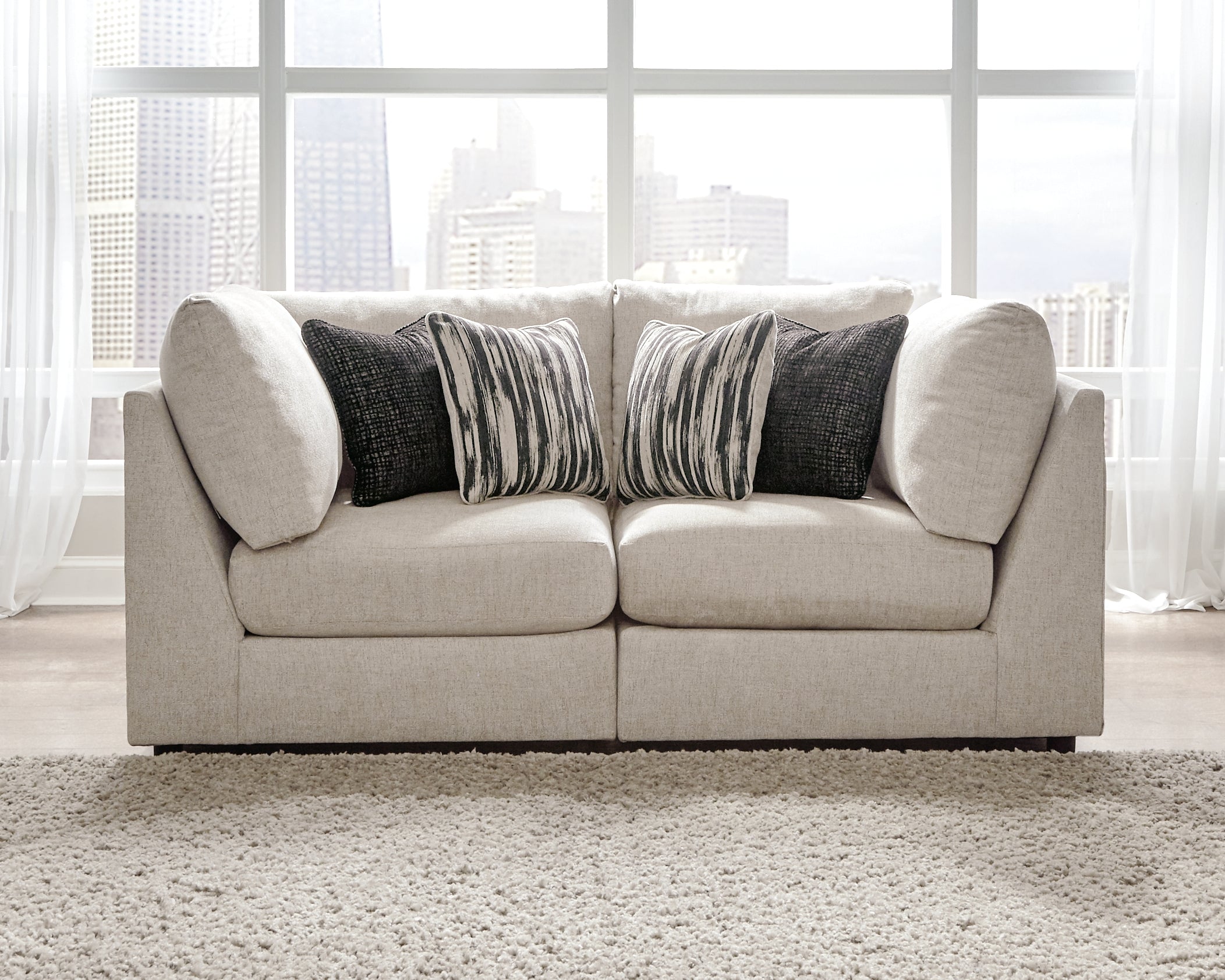 Prime Furniture - Ashley Furniture - Kellway Sectional - 2-Piece Sectional / Bisque - 98707S2