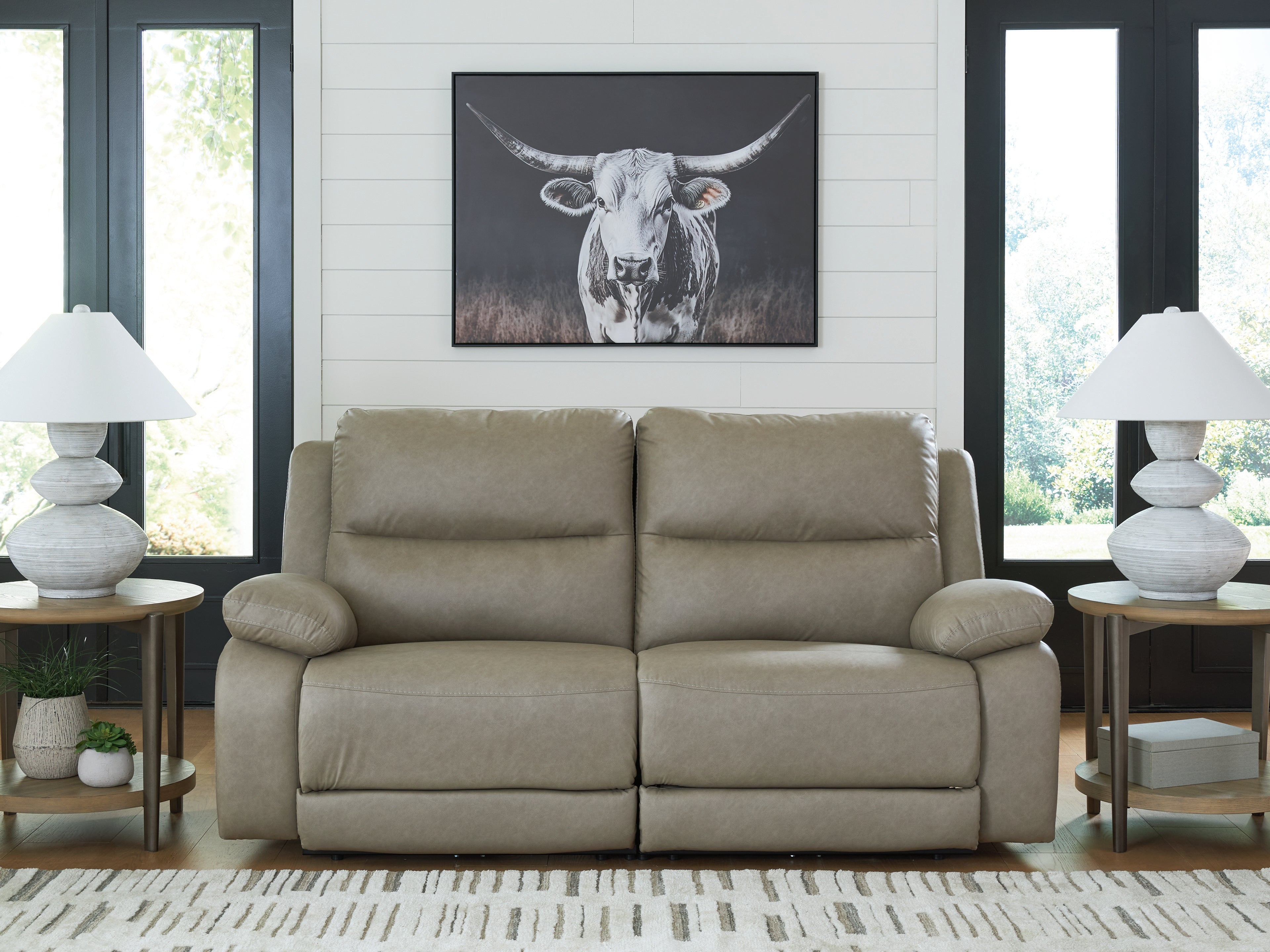 Prime Furniture - Ashley Furniture - Narwhal Place Sectional - 2-Piece Reclining Loveseat / Pebble - PC99201S21