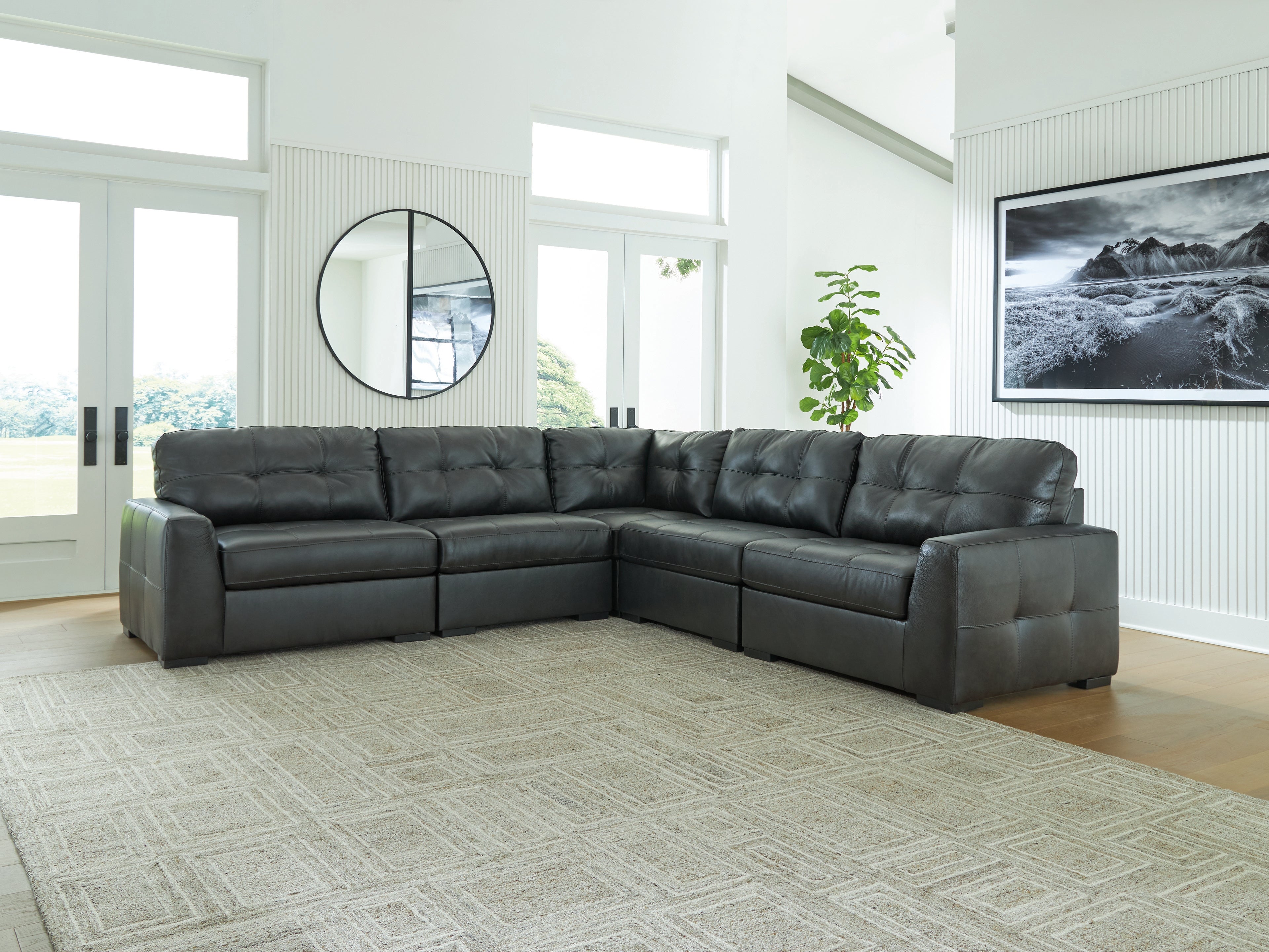 Prime Furniture - Ashley Furniture - Brindley Pier Sectional - RAF 5-Piece Sectional / Fog - 99503S3
