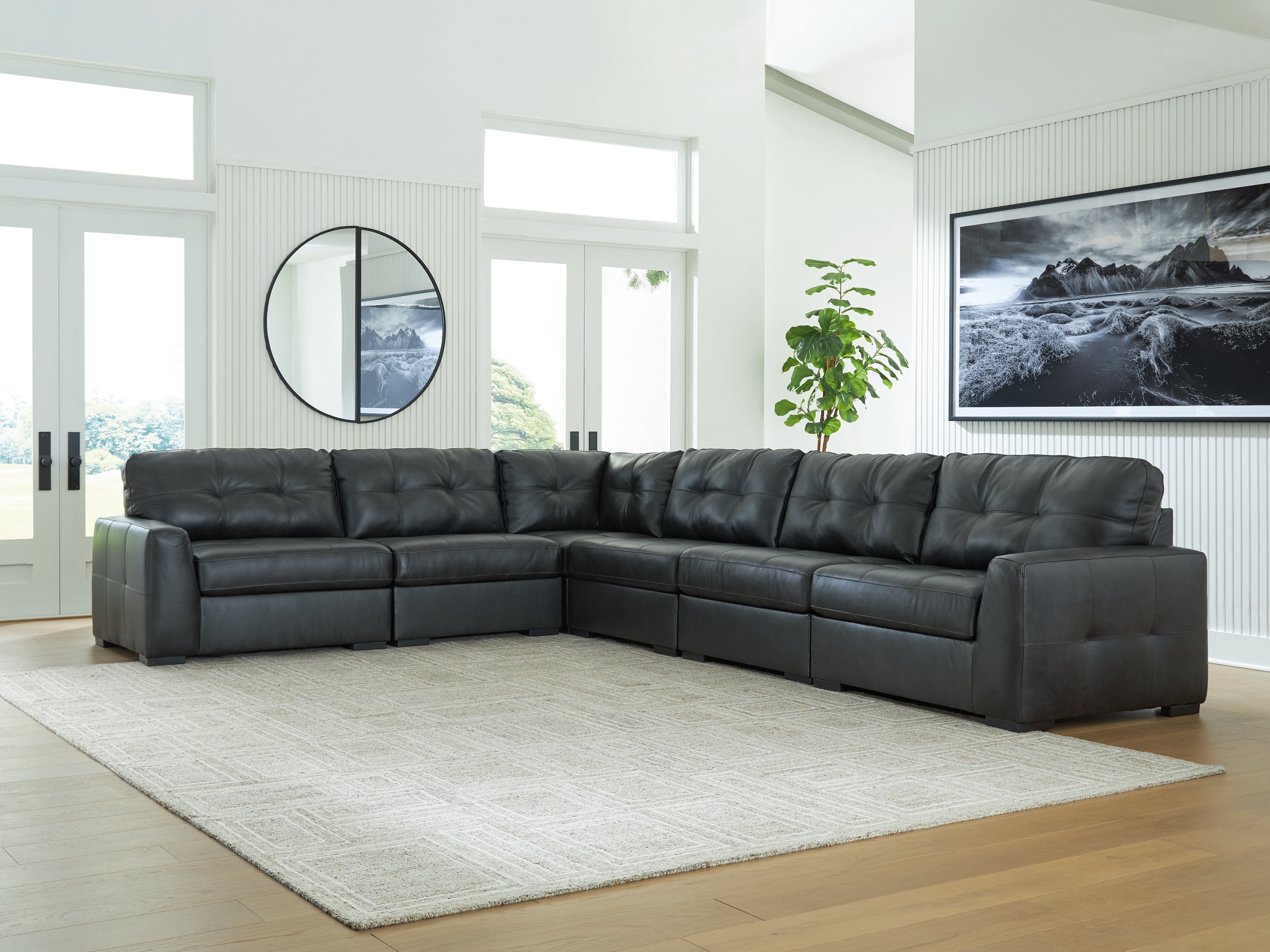 Prime Furniture - Ashley Furniture - Brindley Pier Sectional - RAF 6-Piece Sectional / Fog - 99503S5