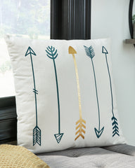 Prime Furniture - Ashley Furniture - Gyldan Pillows - Pillow / White/Teal/Gold - A1000994P