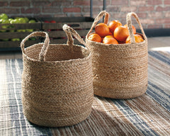 Prime Furniture - Ashley Furniture - Brayton Basket - Basket Set (Set of 2) / Natural - A2000094