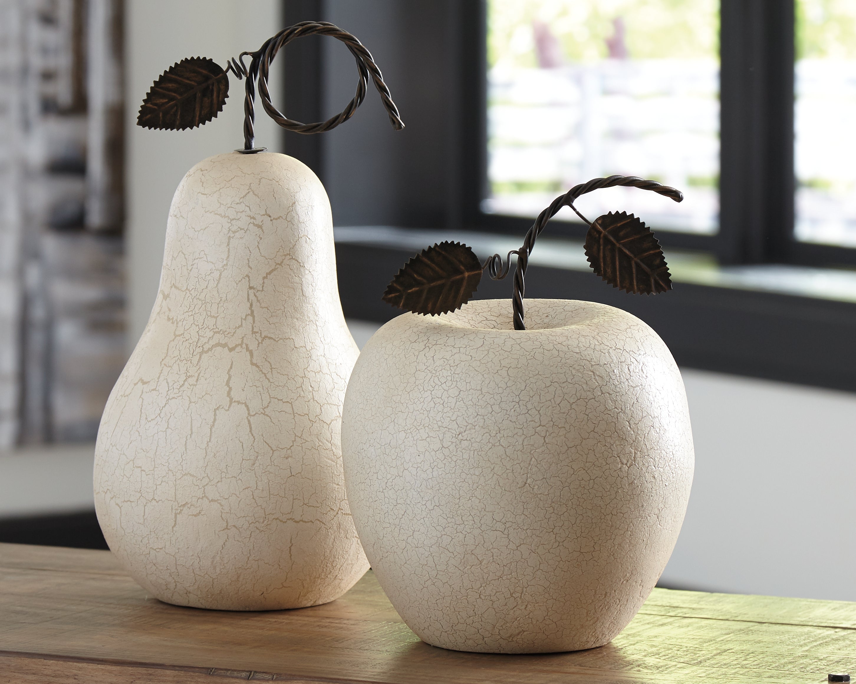 Prime Furniture - Ashley Furniture - Bidelia Sculpture - Sculpture Set (Set of 2) / Antique White - A2000381