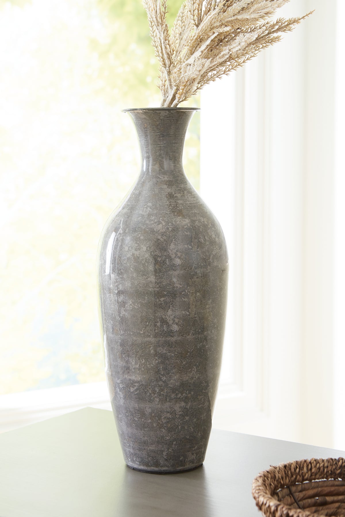 Prime Furniture - Ashley Furniture - Brockwich Vase - Vase / Antique Gray - A2000588