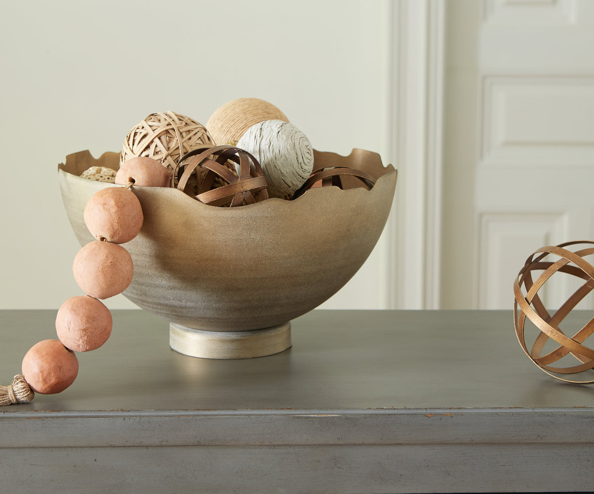 Prime Furniture - Ashley Furniture - Maura Bowl - Bowl / Antique Gold Finish - A2000594