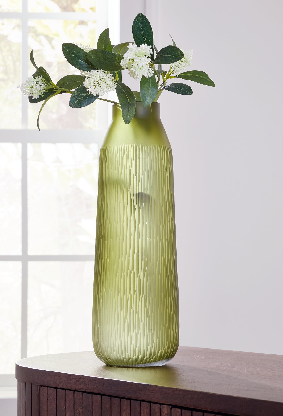 Prime Furniture - Ashley Furniture - Scottyard Vase - Vase / Olive Green - A2900009