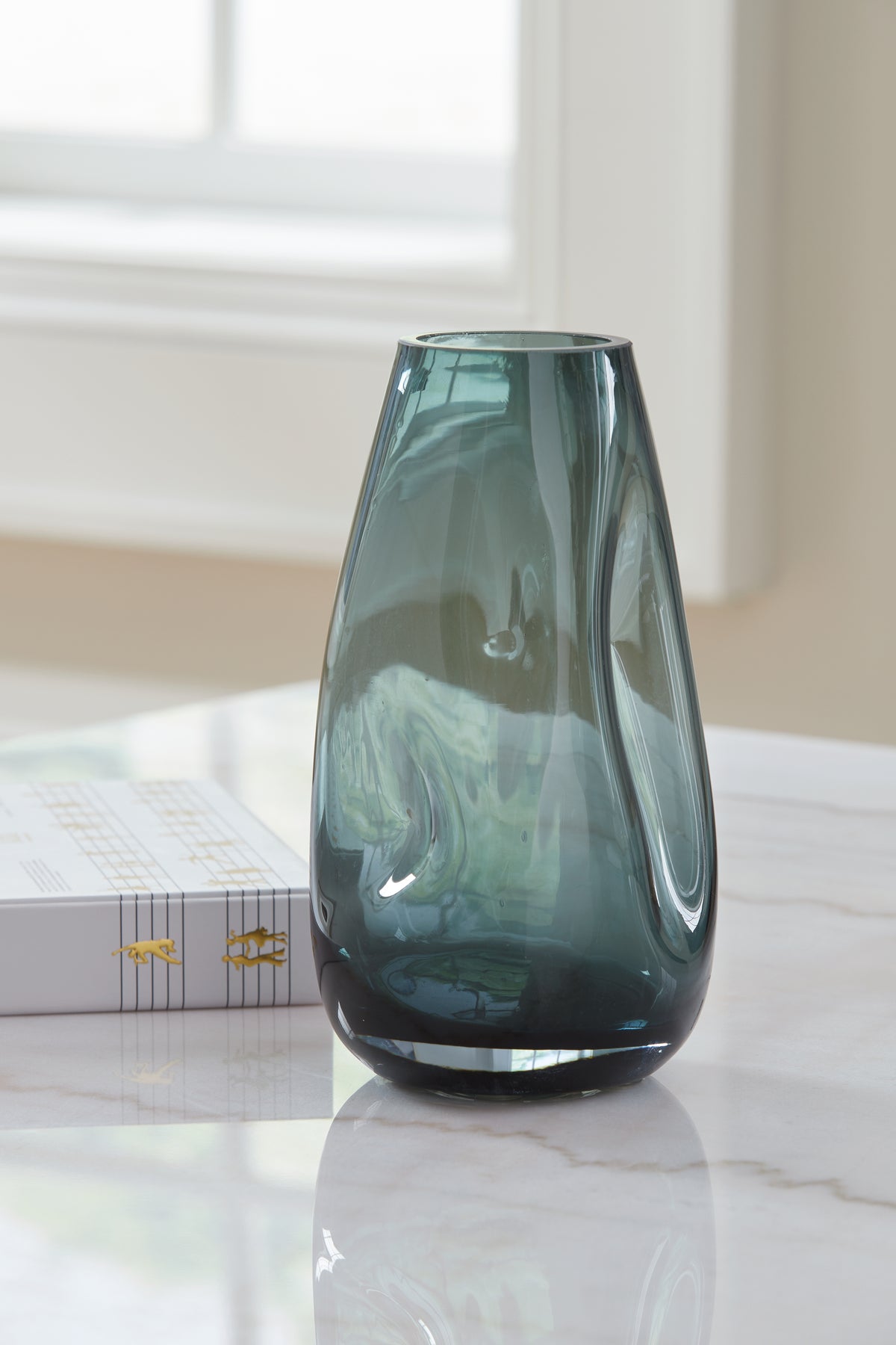 Prime Furniture - Ashley Furniture - Beamund Vase - Vase / Teal Blue - A2900010V