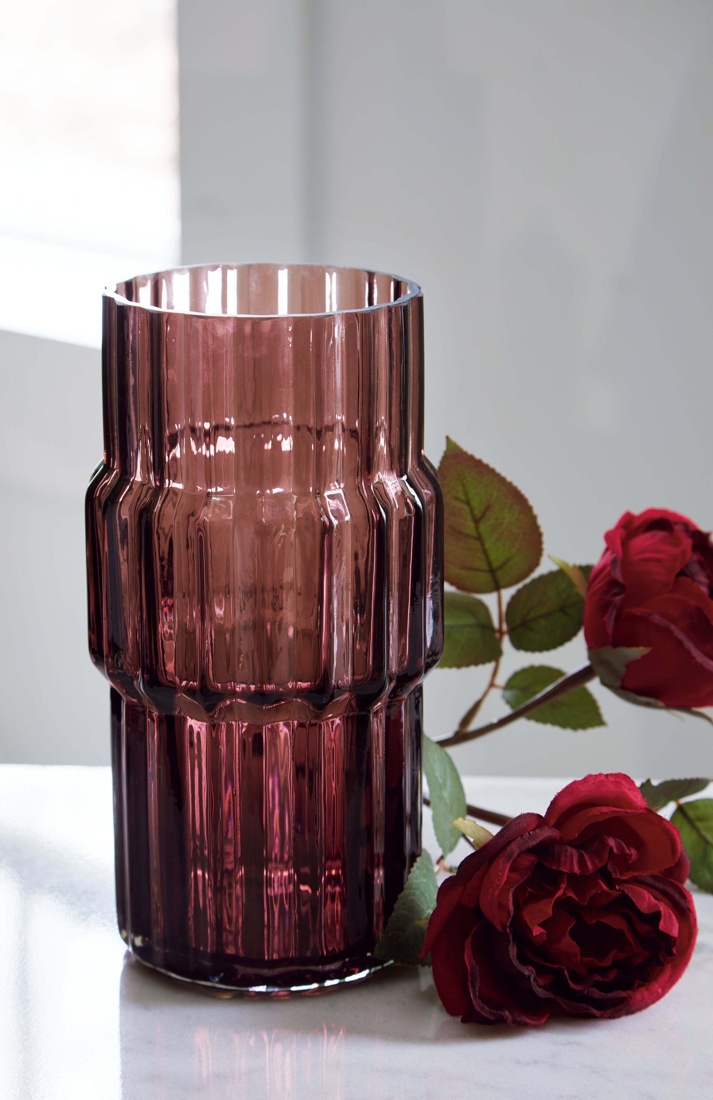 Prime Furniture - Ashley Furniture - Dorlow Vase - Vase (2/CS) / Mauve - A2900024