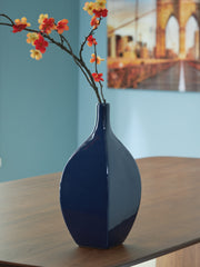 Prime Furniture - Ashley Furniture - Abtinson Vase - Vase / Navy - A2900032