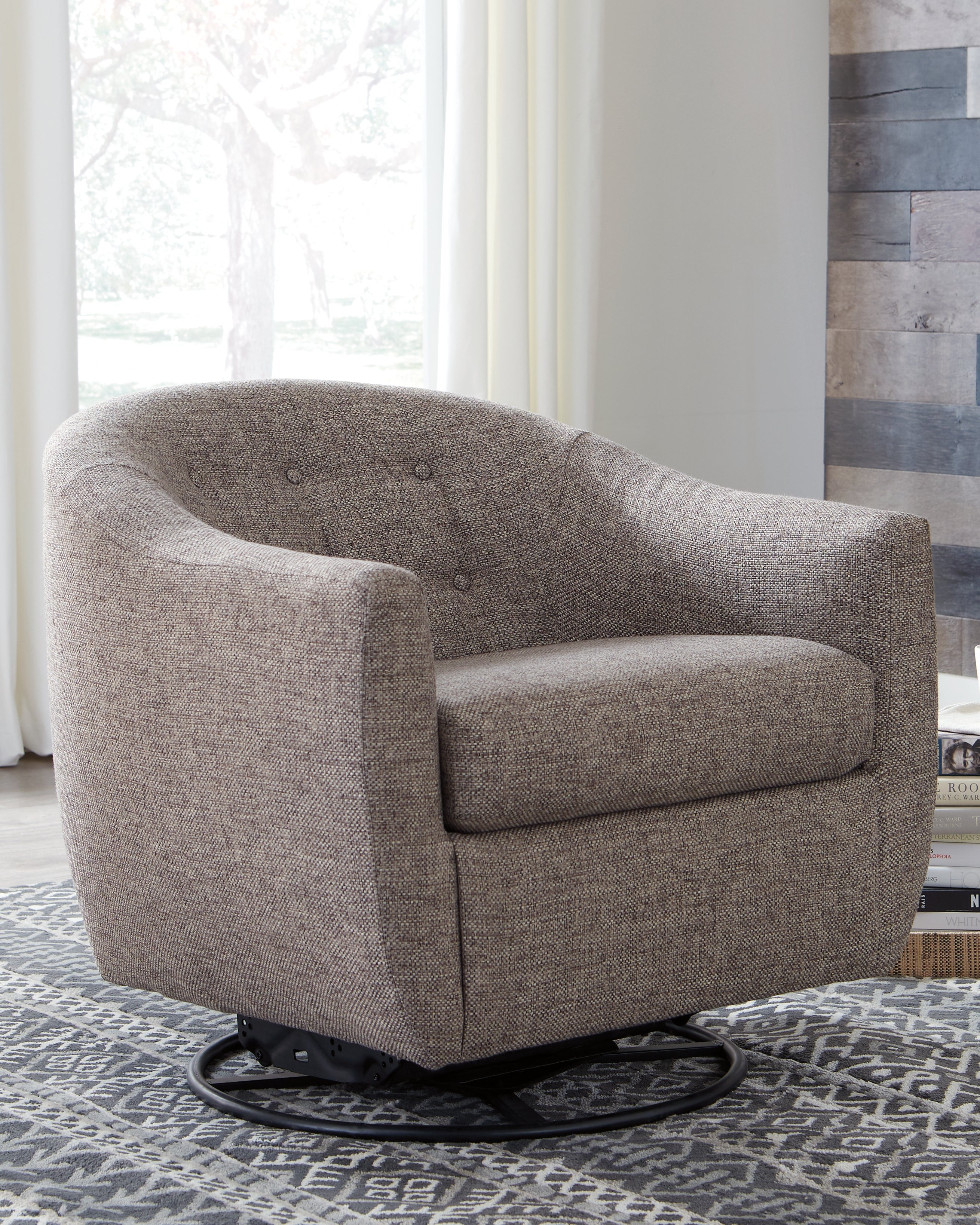 Prime Furniture - Ashley Furniture - Upshur Accent Chair - Swivel Glider Accent Chair / Taupe - A3000003