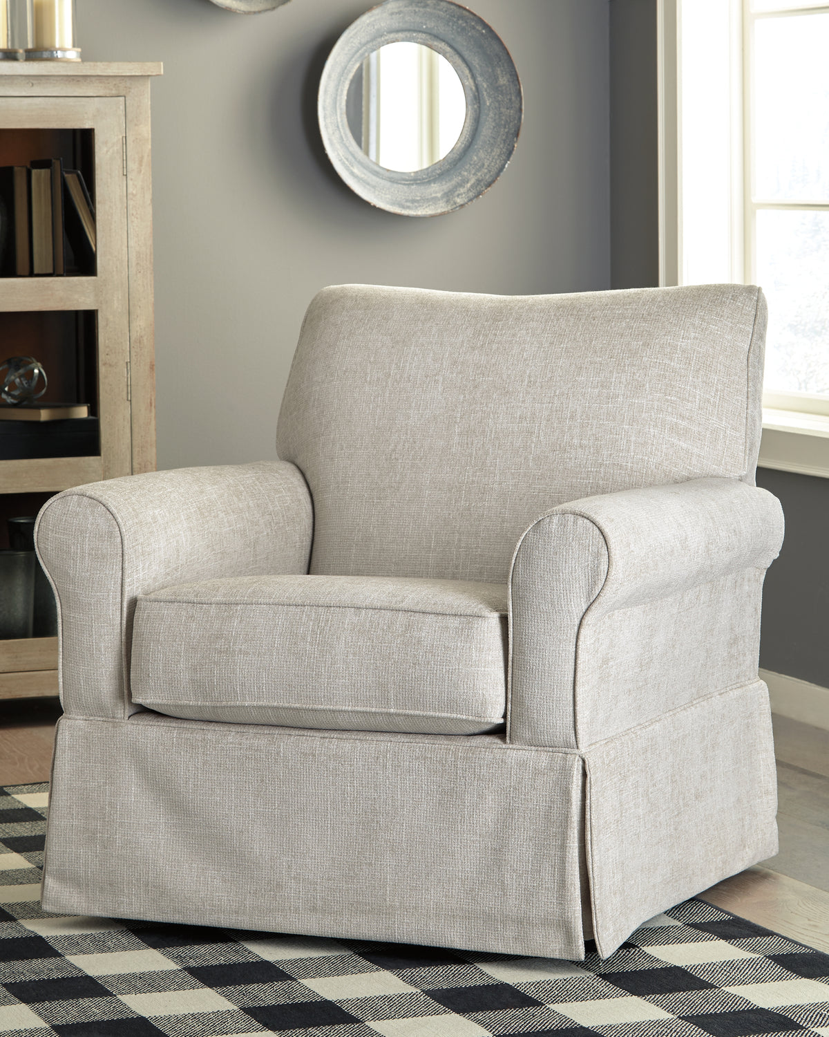 Prime Furniture - Ashley Furniture - Searcy Accent Chair - Swivel Glider Accent Chair / Quartz - A3000006