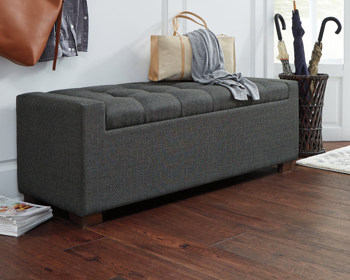 Prime Furniture - Ashley Furniture - Cortwell Storage Bench - Storage Bench / Gray / 54"W x 18"D x 18"H - A3000224