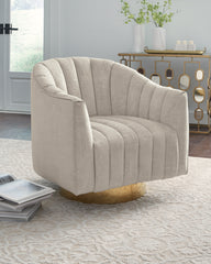 Prime Furniture - Ashley Furniture - Penzlin Accent Chair - Swivel Accent Chair / Pearl - A3000241