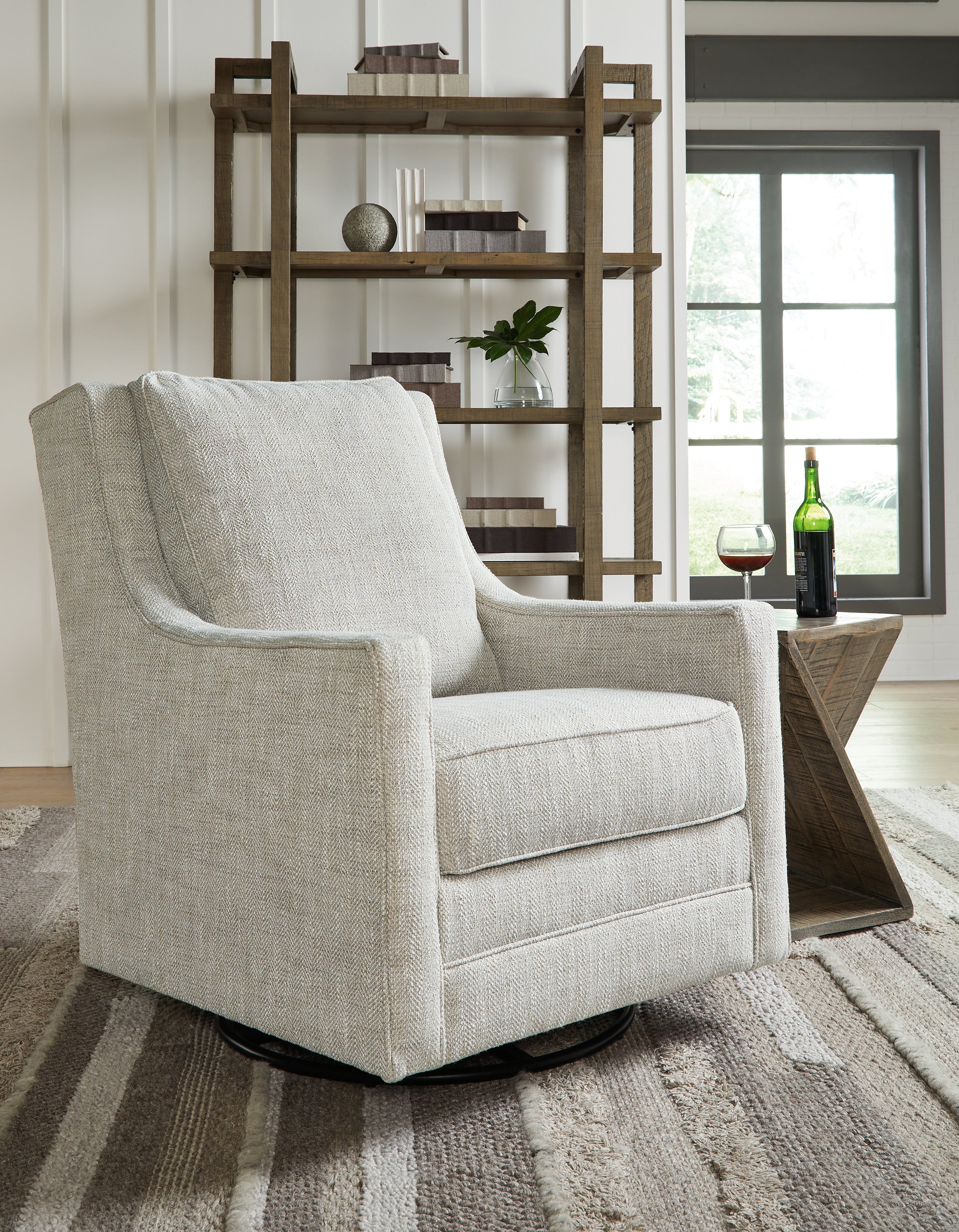 Prime Furniture - Ashley Furniture - Kambria Swivel Glider Accent Chair - Swivel Glider Accent Chair / Fog - A3000265