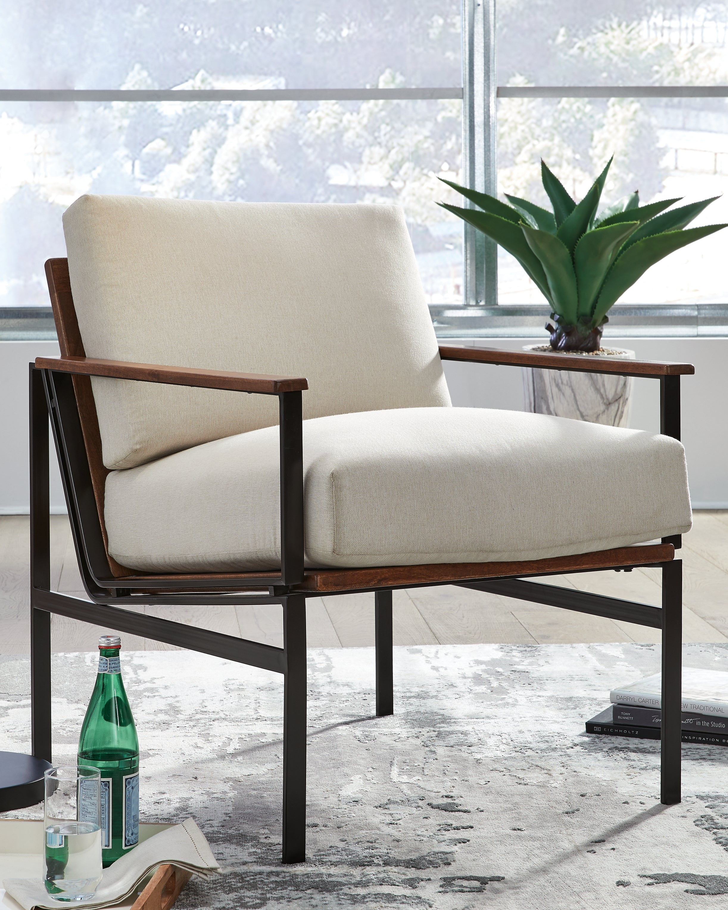 Prime Furniture - Ashley Furniture - Tilden Accent Chair - Accent Chair / Ivory/Brown - A3000271