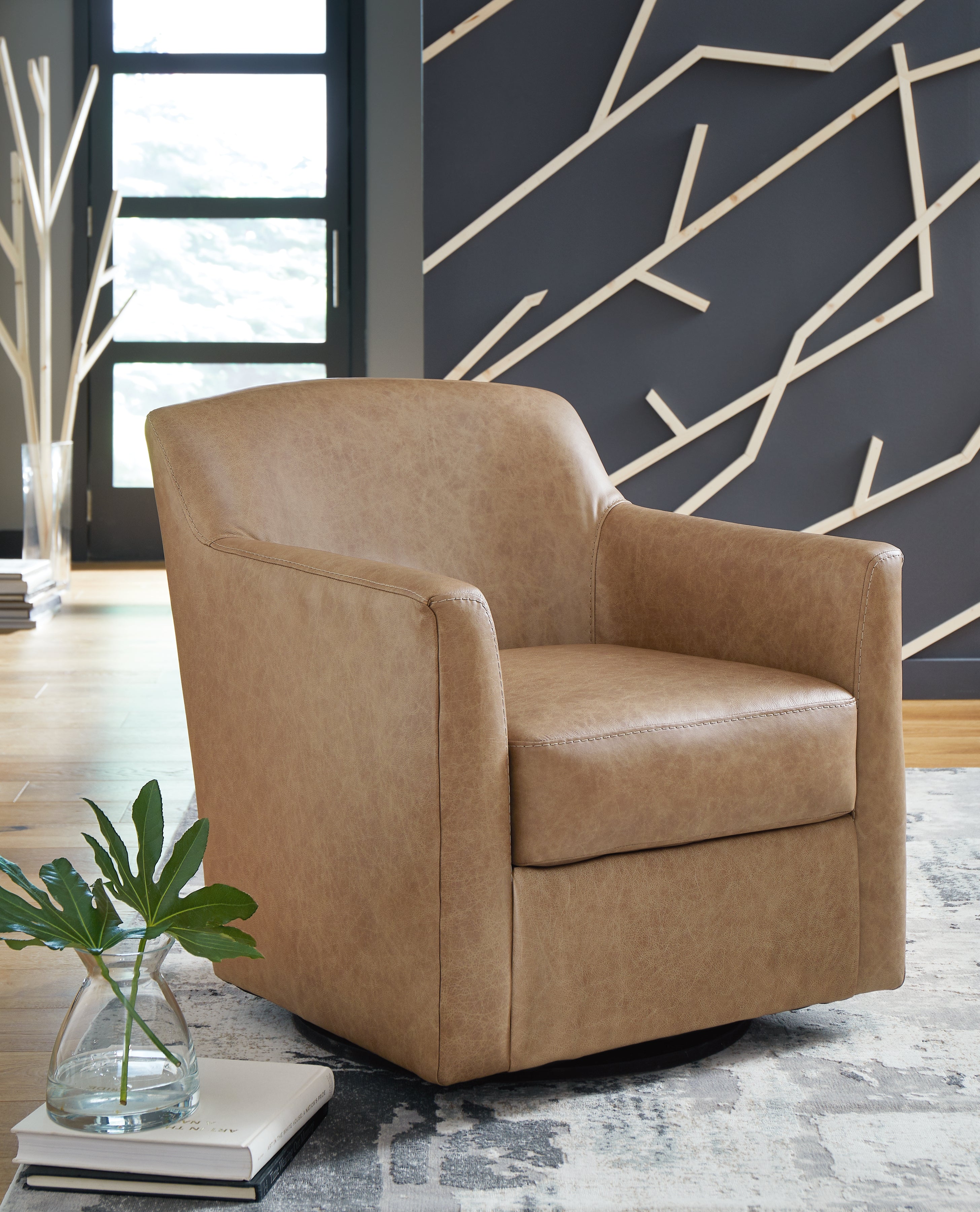 Prime Furniture - Ashley Furniture - Bradney Swivel Accent Chair - Swivel Accent Chair / Tumbleweed - A3000323