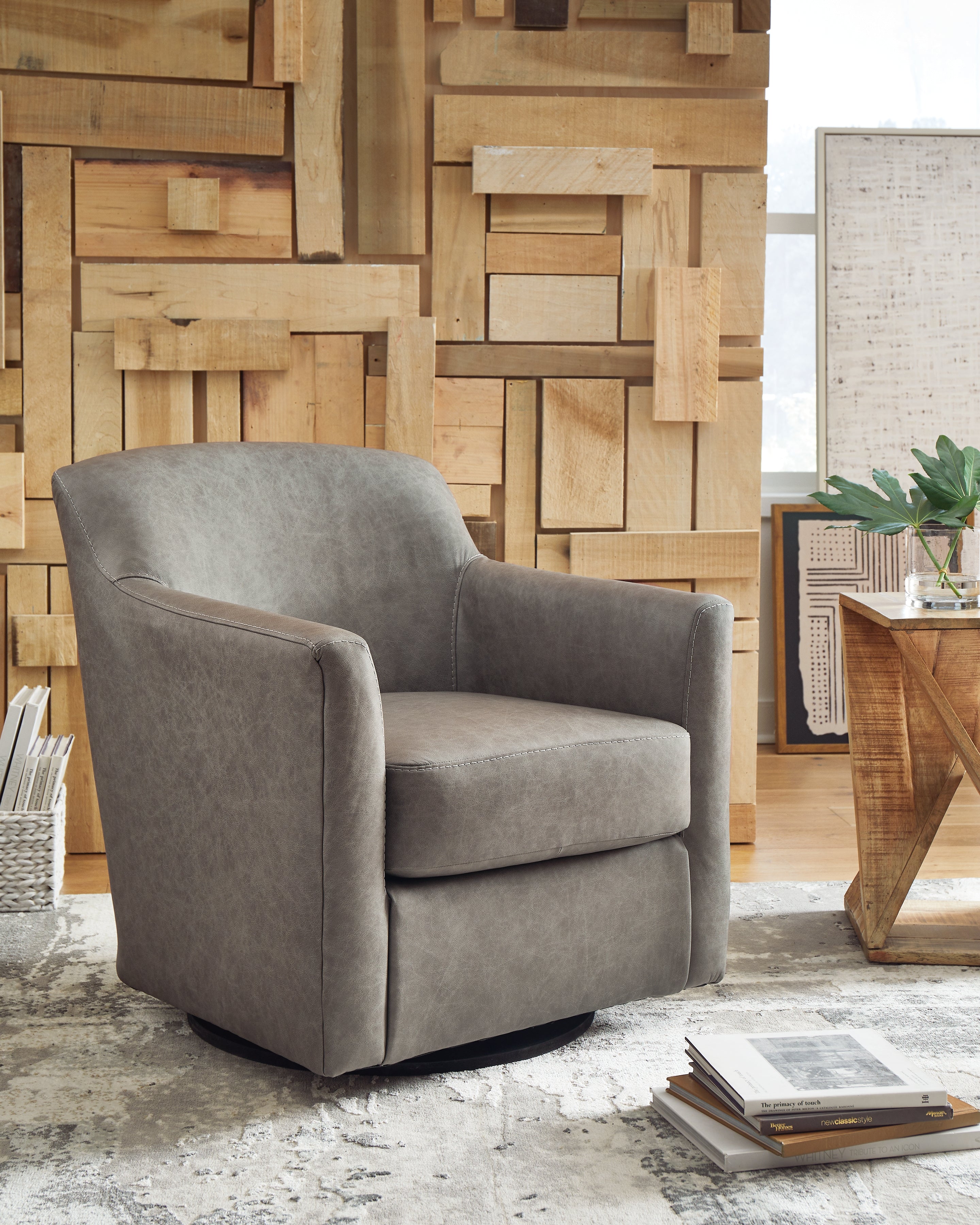 Prime Furniture - Ashley Furniture - Bradney Swivel Accent Chair - Swivel Accent Chair / Fossil - A3000324