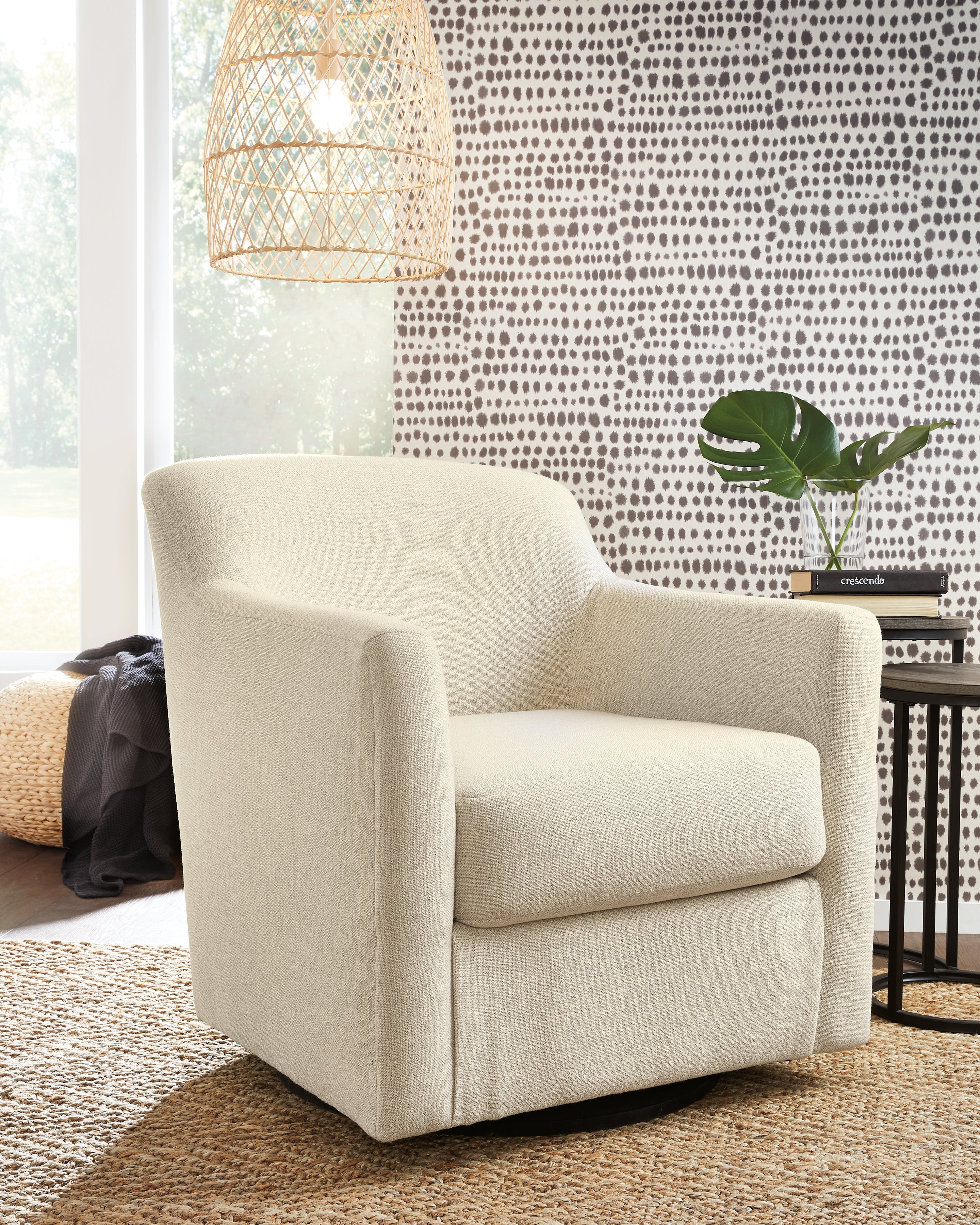 Prime Furniture - Ashley Furniture - Bradney Swivel Accent Chair - Swivel Accent Chair / Linen - A3000325