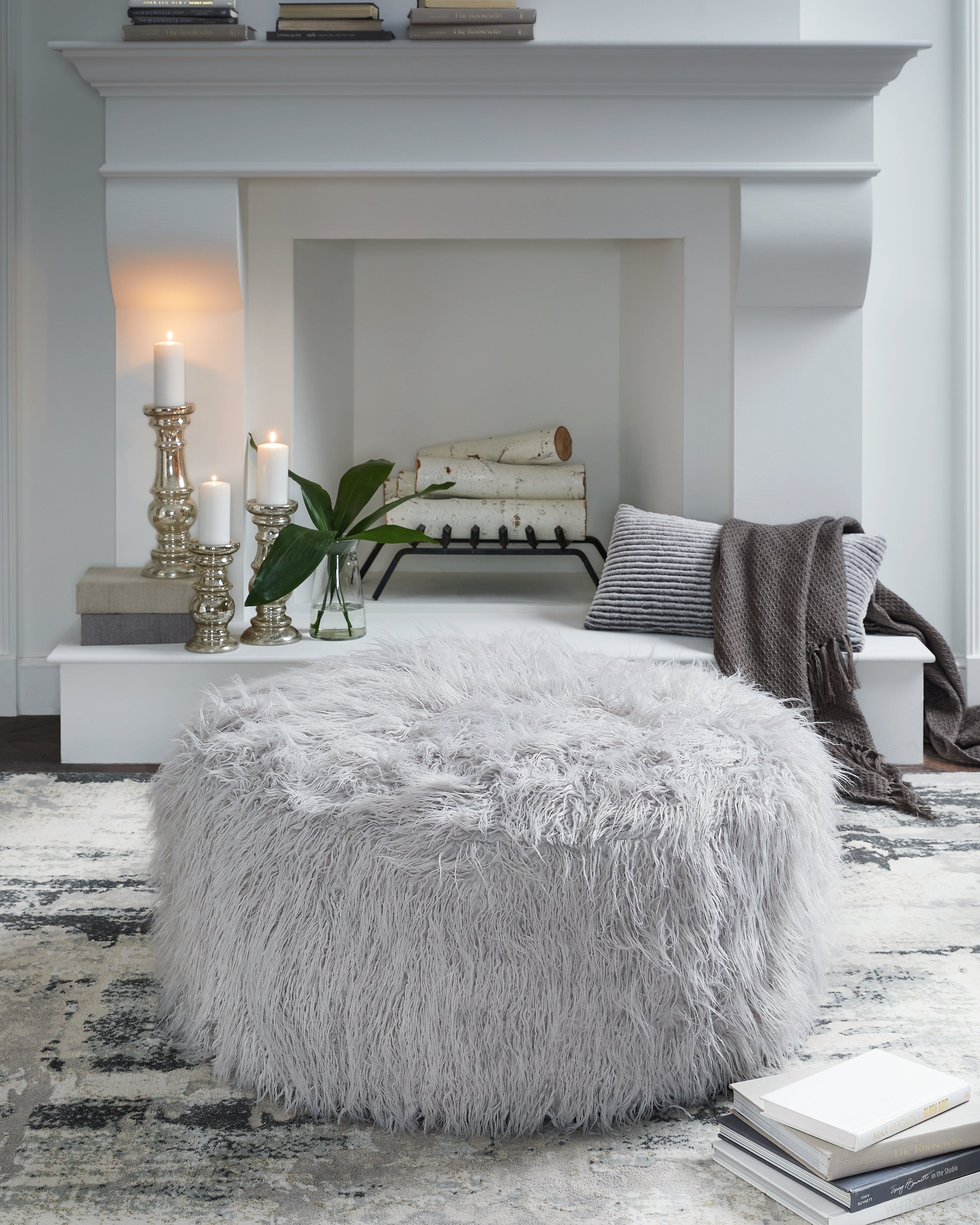 Prime Furniture - Ashley Furniture - Galice Living Room - Oversized Accent Ottoman / Light Gray - A3000333