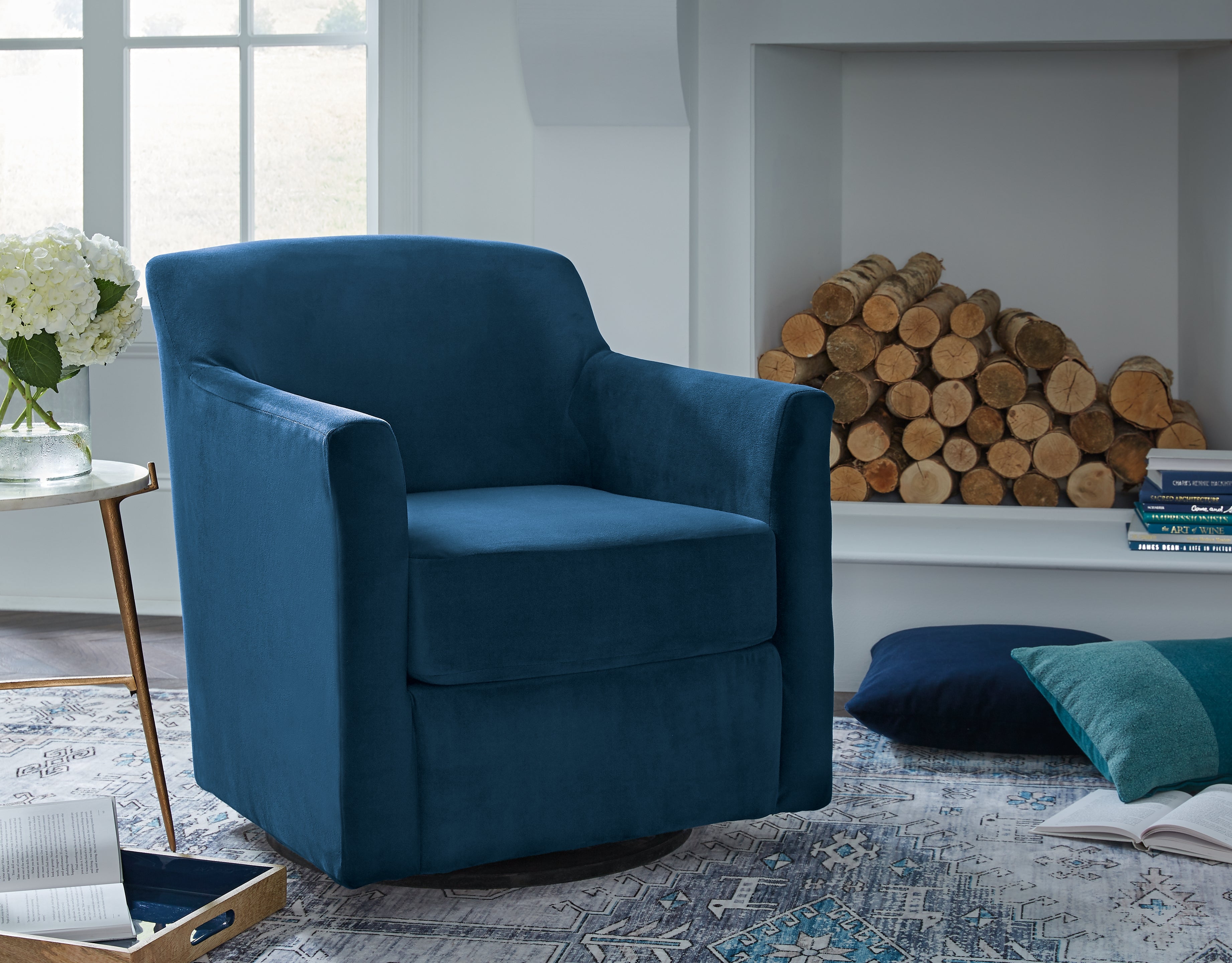 Prime Furniture - Ashley Furniture - Bradney Swivel Accent Chair - Swivel Accent Chair / Ink - A3000602