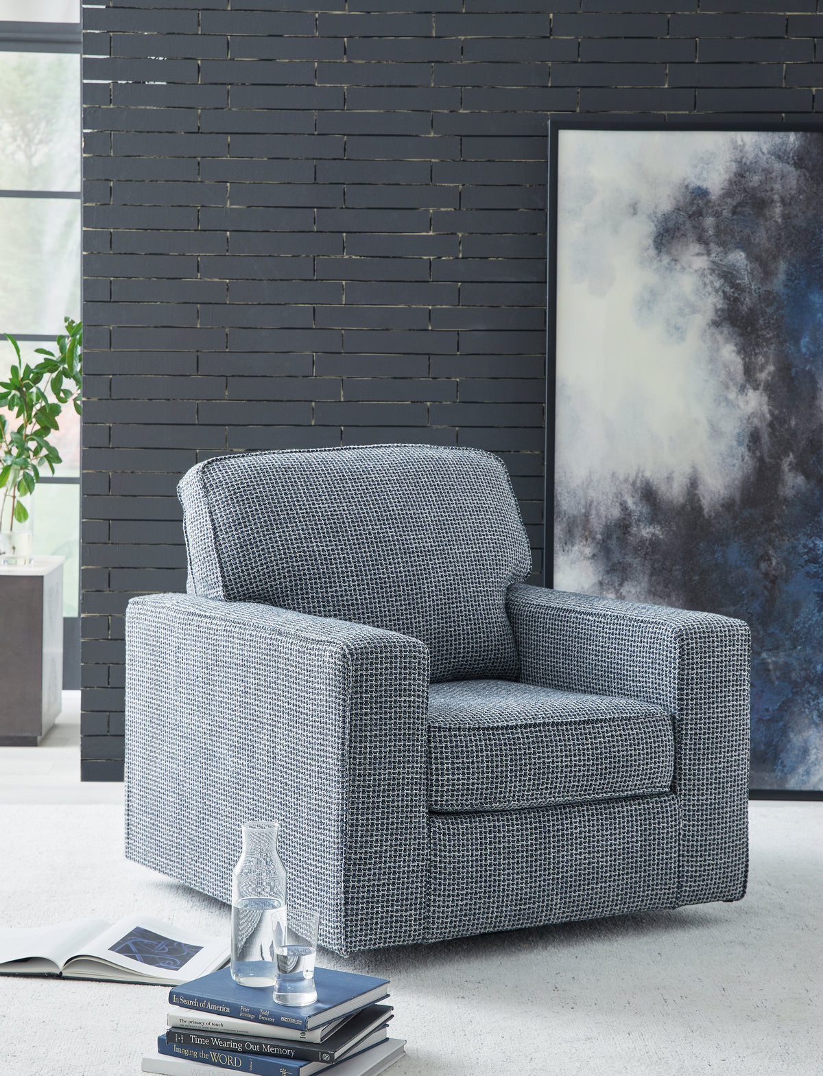 Prime Furniture - Ashley Furniture - Olwenburg Swivel Accent Chair - Swivel Accent Chair / Denim - A3000652