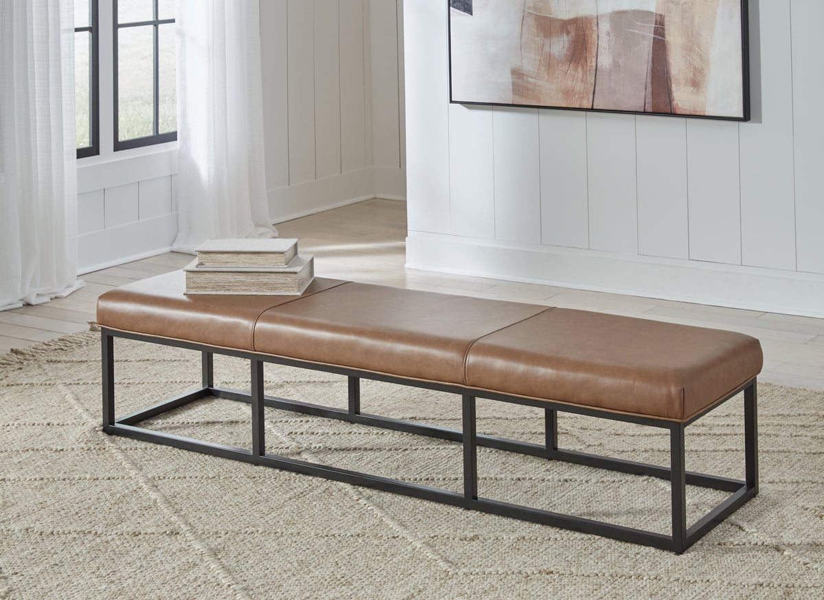 Prime Furniture - Ashley Furniture - Joston Accent Bench - Accent Bench / Caramel / 71"W x 19"D x 16"H - A3000693