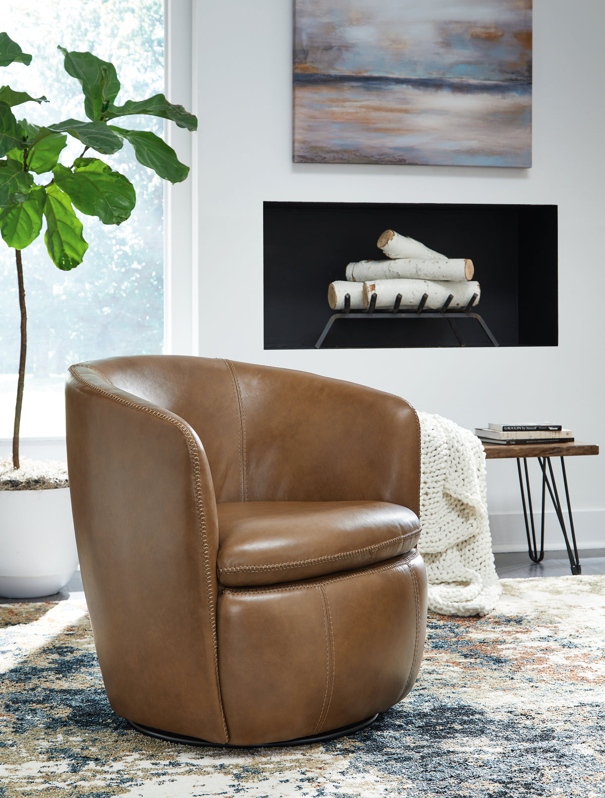 Prime Furniture - Ashley Furniture - Kierreys Swivel Accent Chair - Swivel Accent Chair / Bone - A3000703