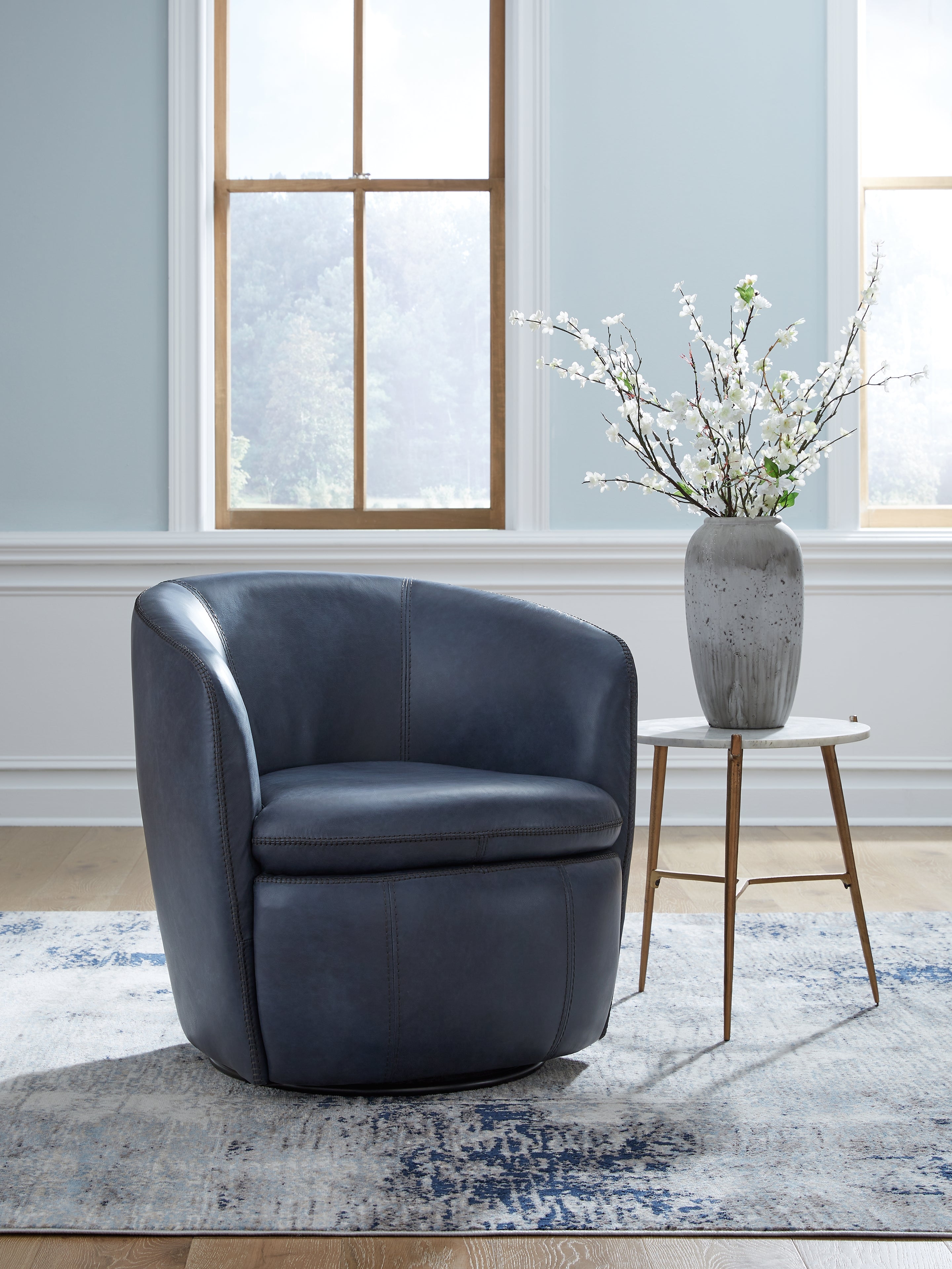 Prime Furniture - Ashley Furniture - Kierreys Swivel Accent Chair - Swivel Accent Chair / Ocean - A3000701