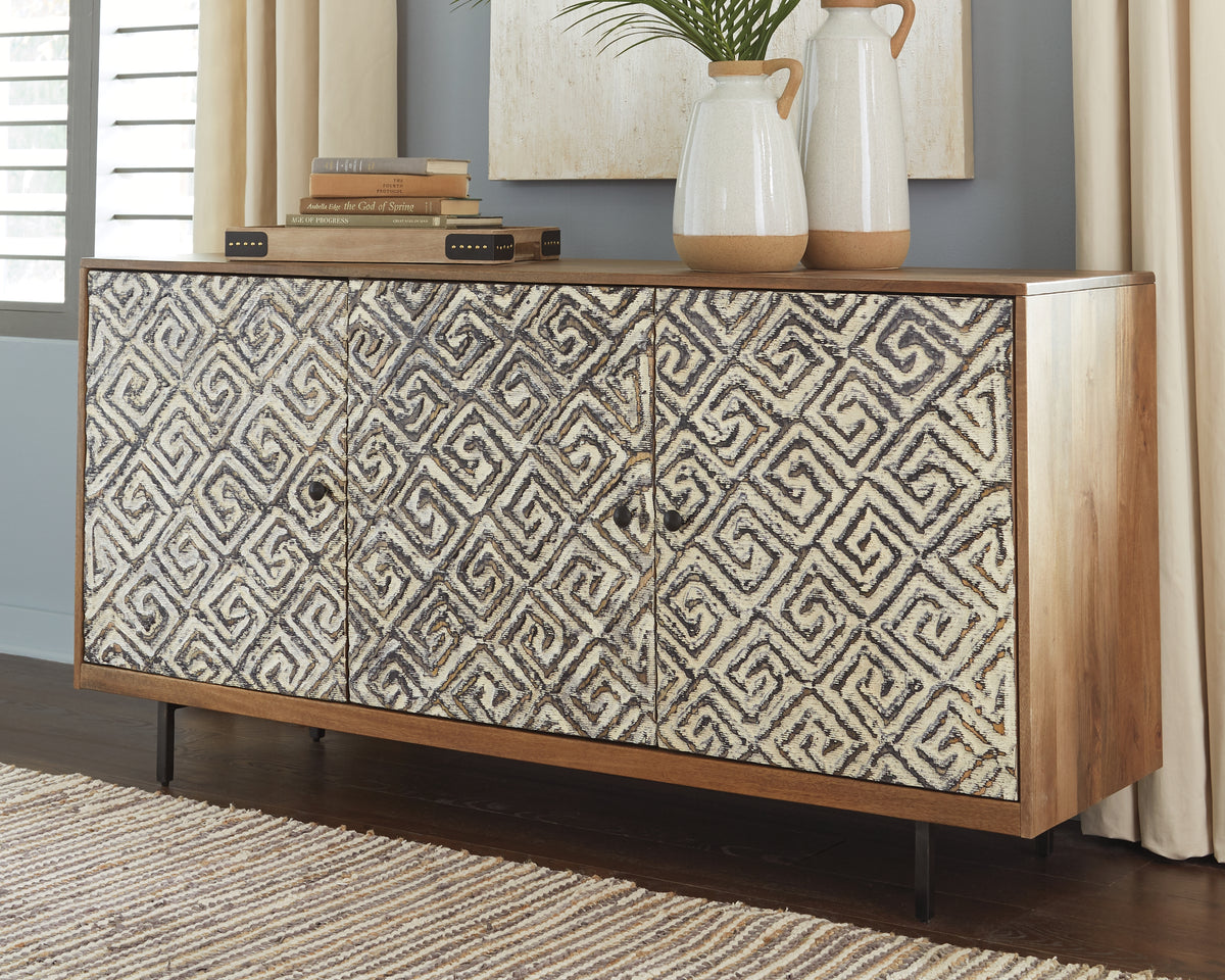 Prime Furniture - Ashley Furniture - Kerrings Accent Cabinet - Accent Cabinet / Brown/Black/White - A4000258